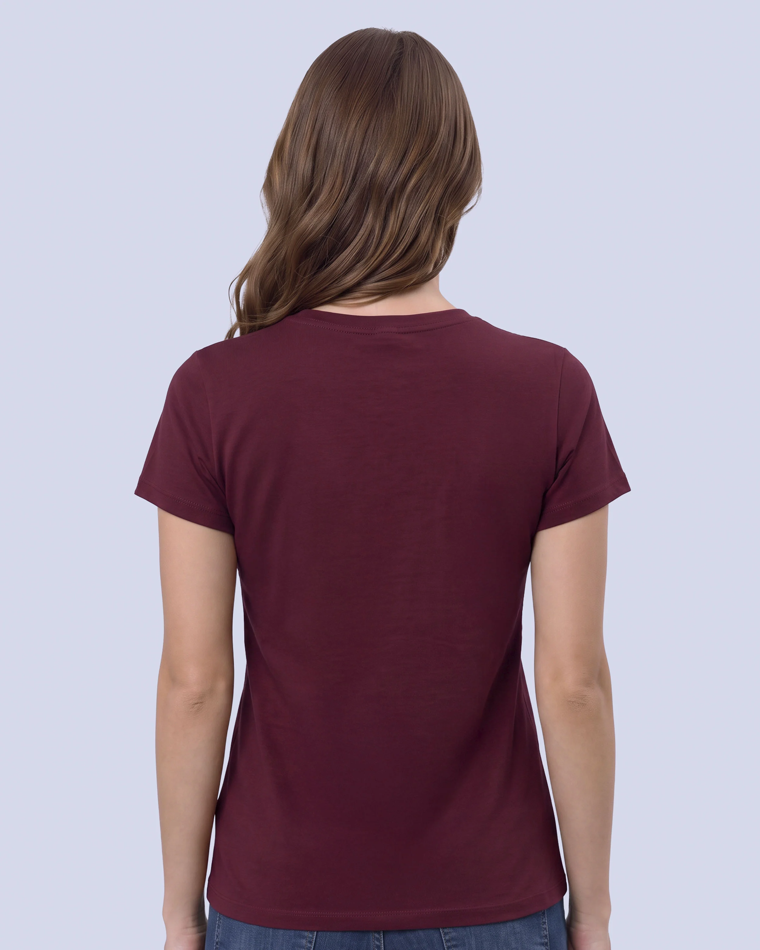 Camiseta lisa cuello v manga corta roja