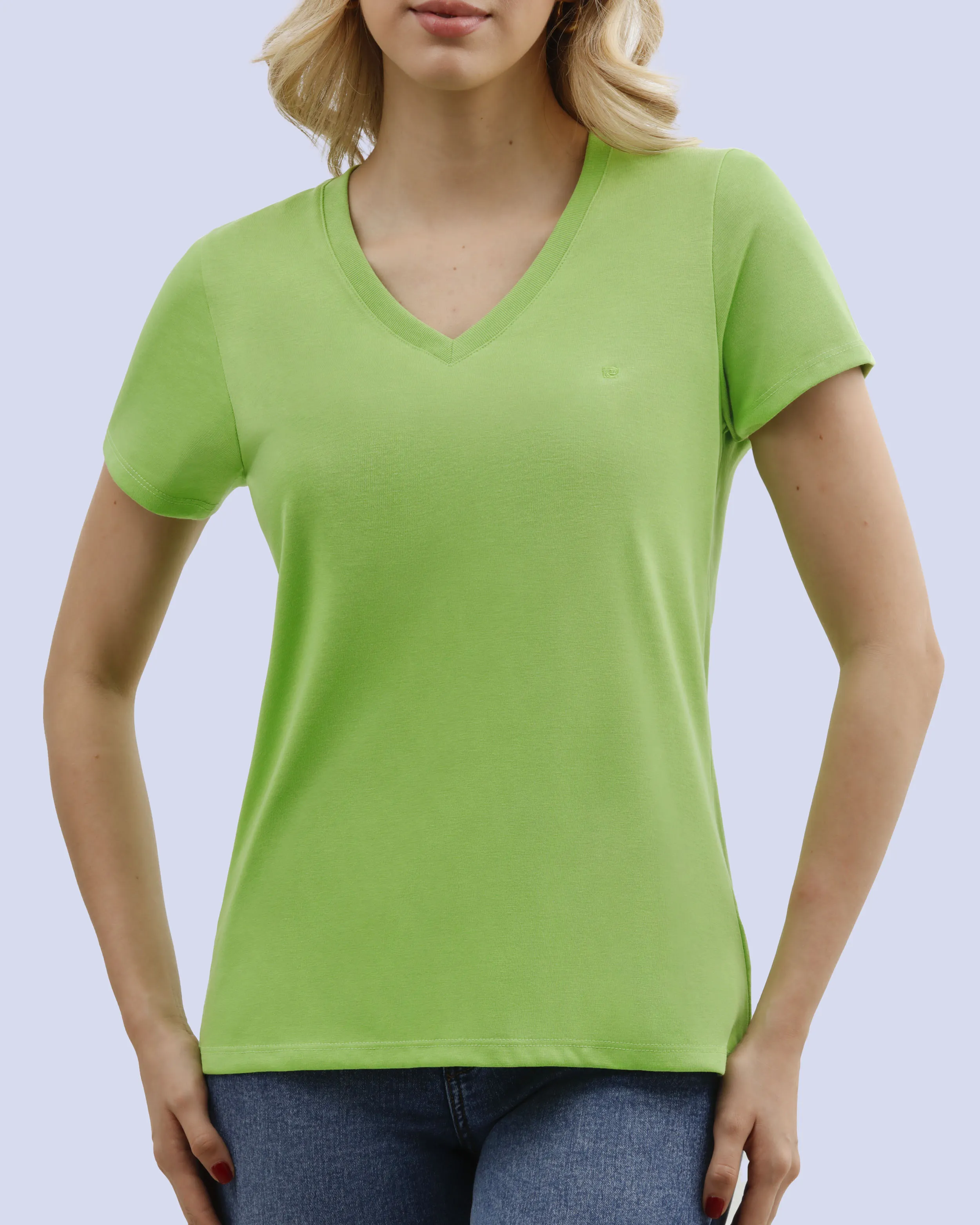 Blusa sport slim fit manga corta verde claro
