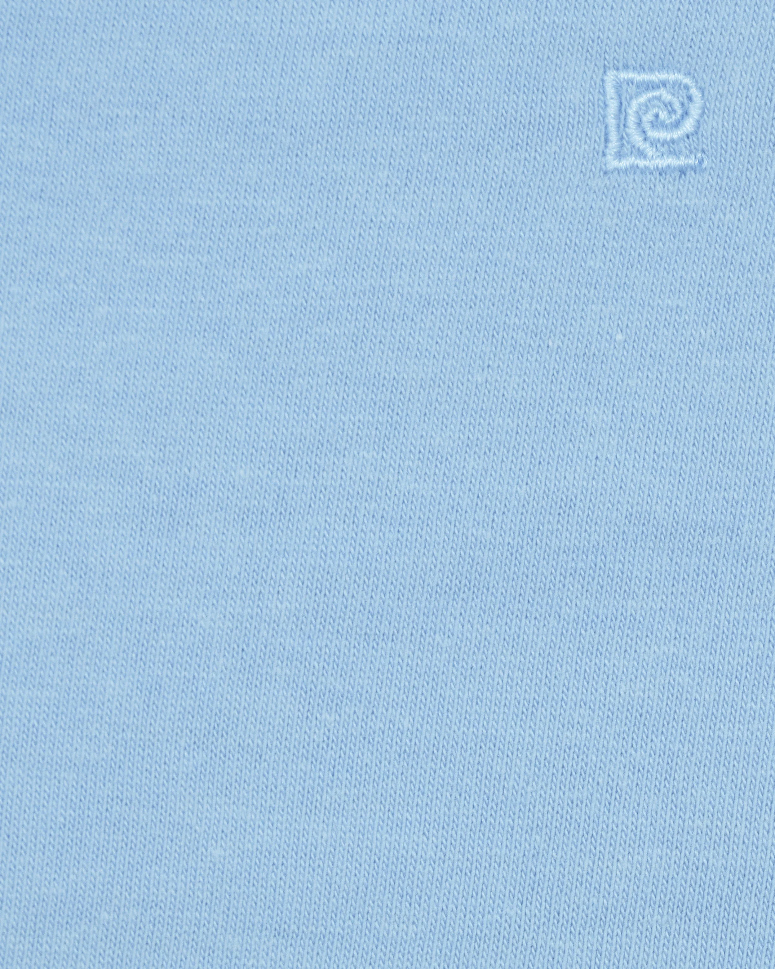 Camiseta lisa cuello v manga corta celeste