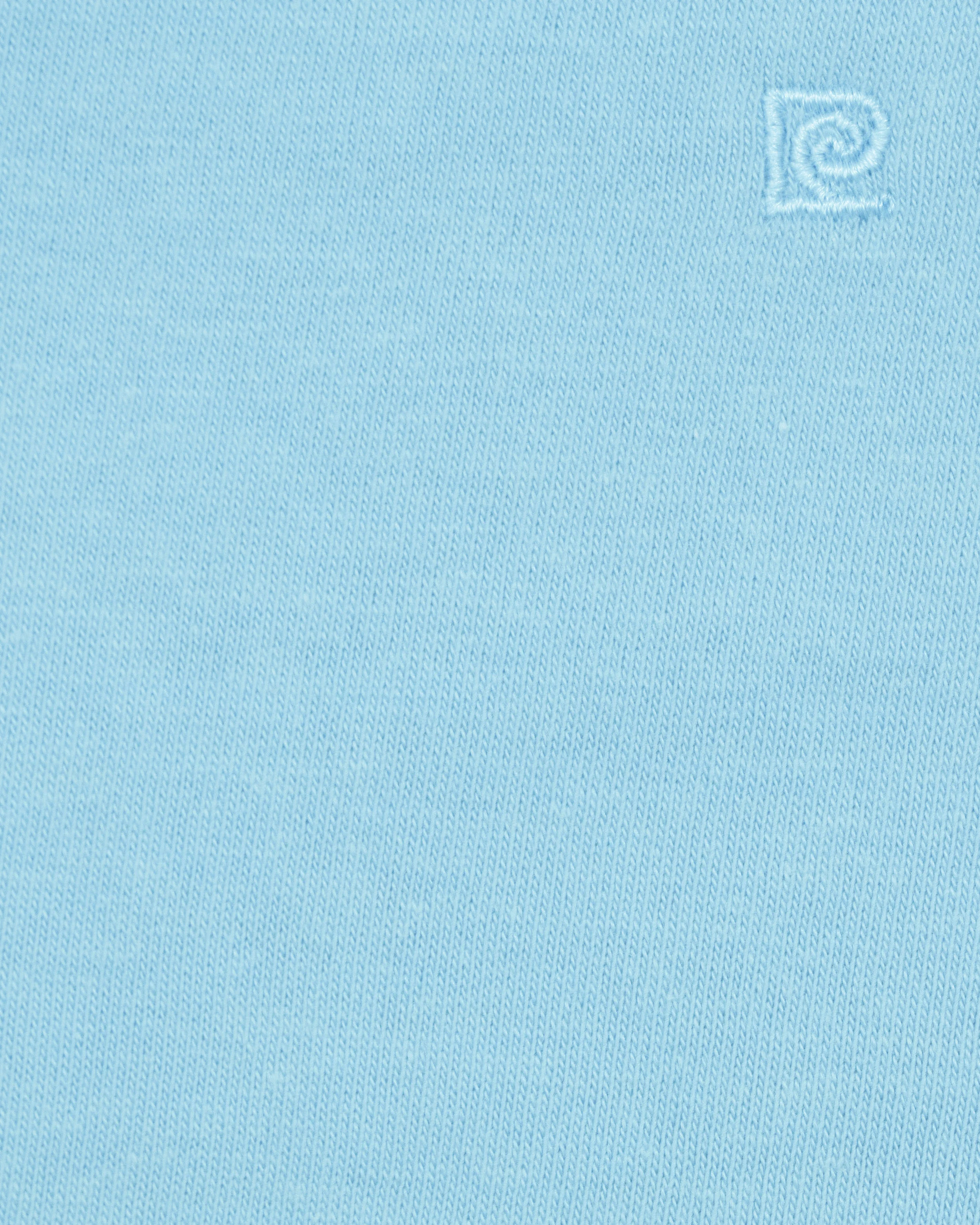 Camiseta lisa cuello v manga corta celeste