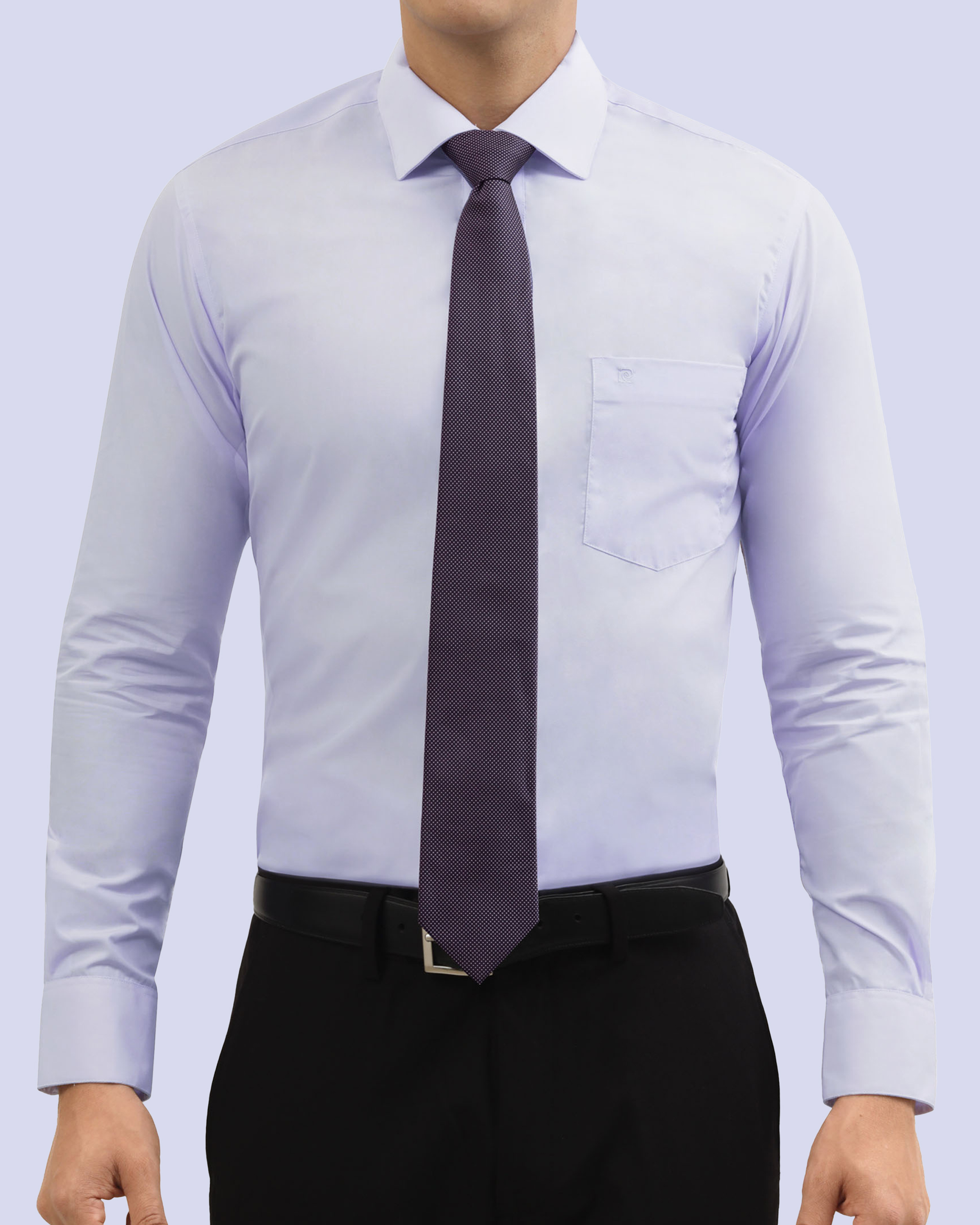 Camisa slim fit manga larga clásica morado lila