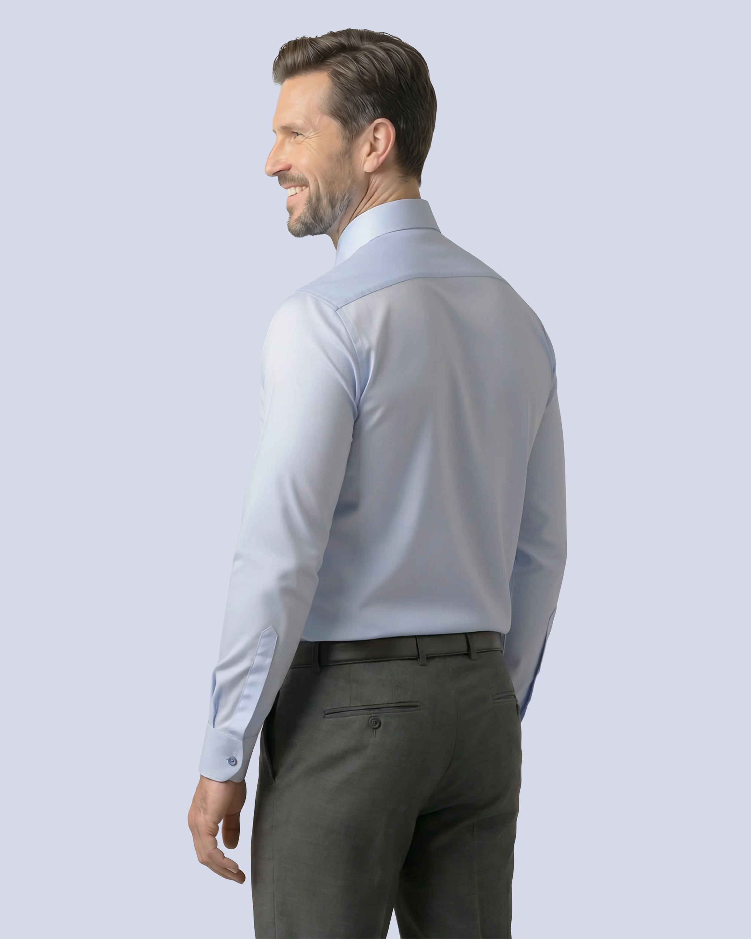 Camisa de vestir clásica manga larga celeste slim fit