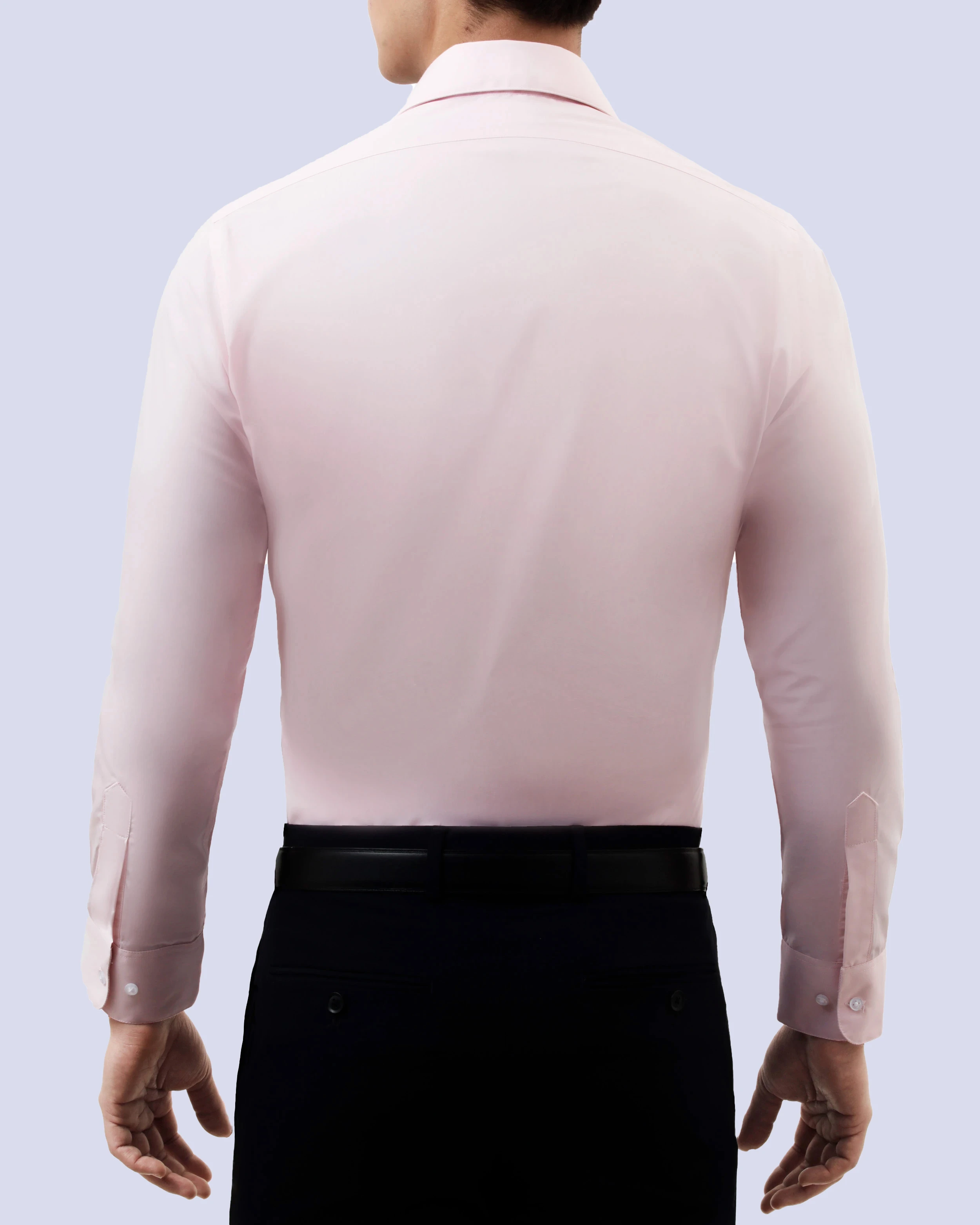 Camisa de vestir clásica manga larga rosada slim fit