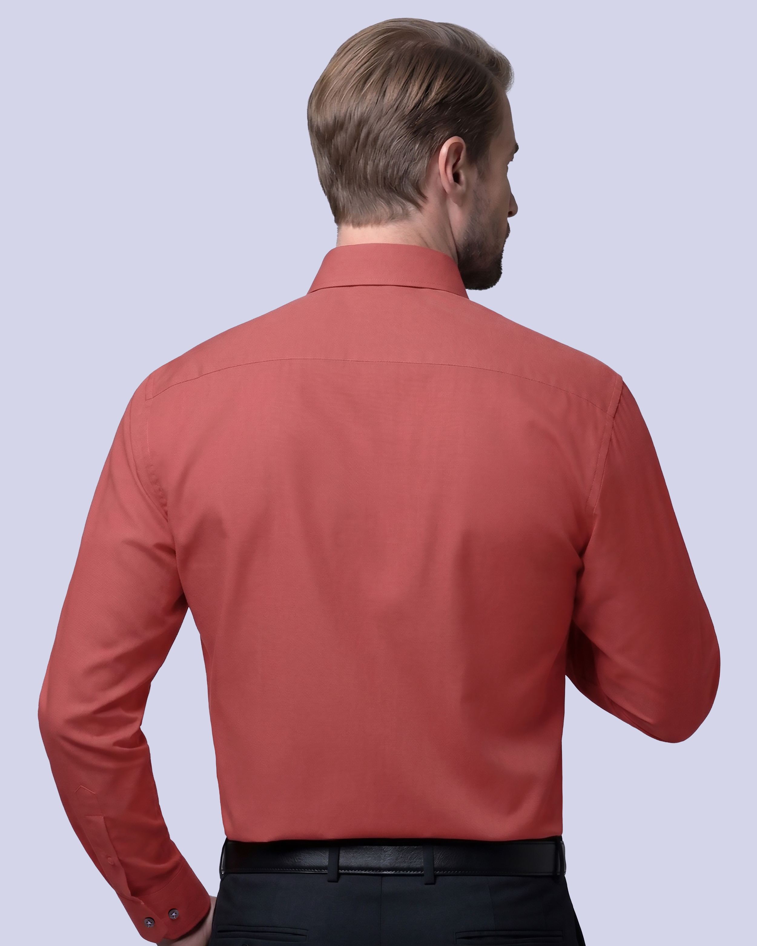 Camisa de vestir clásica roja manga larga slim fit