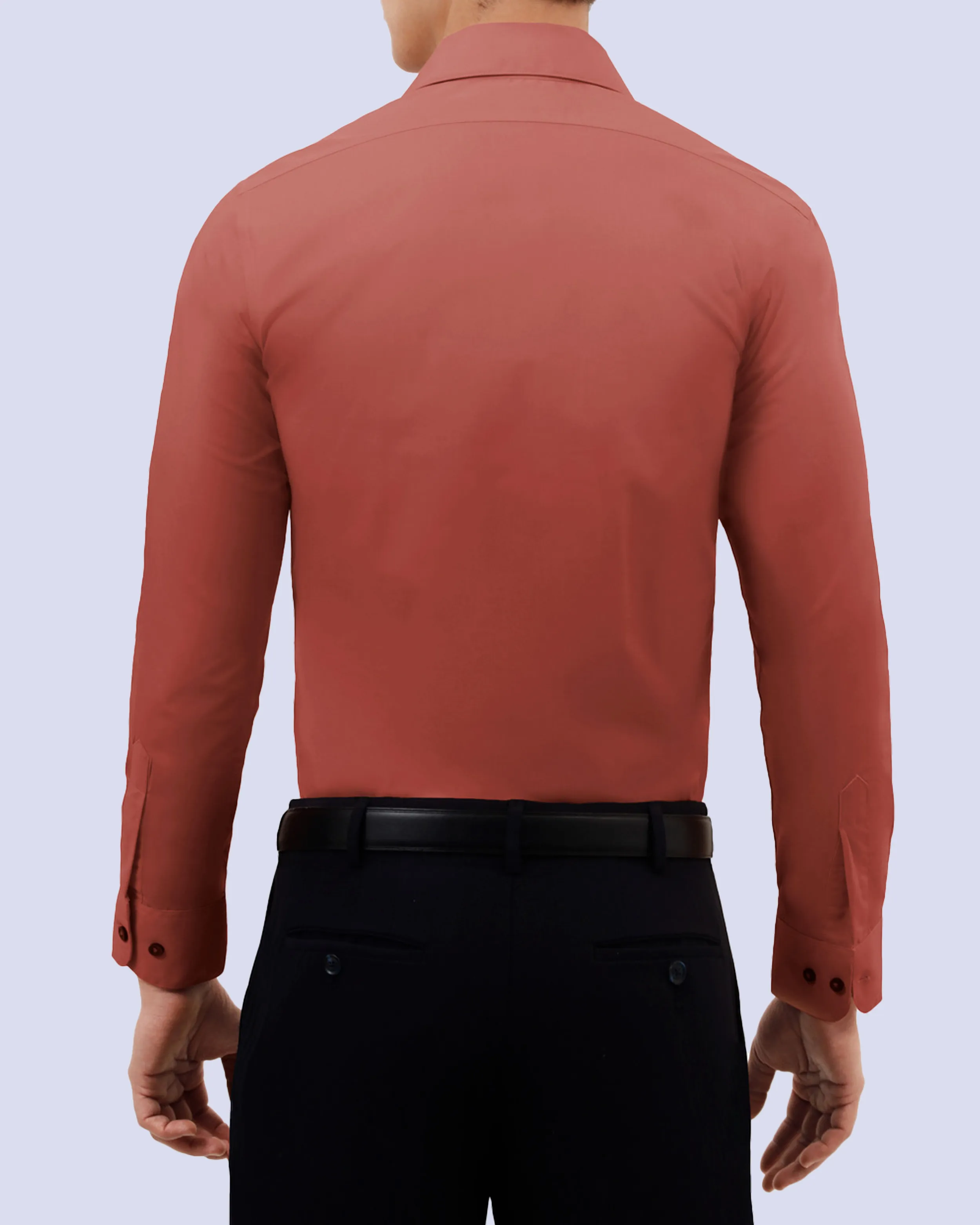 Camisa de vestir clásica roja manga larga slim fit
