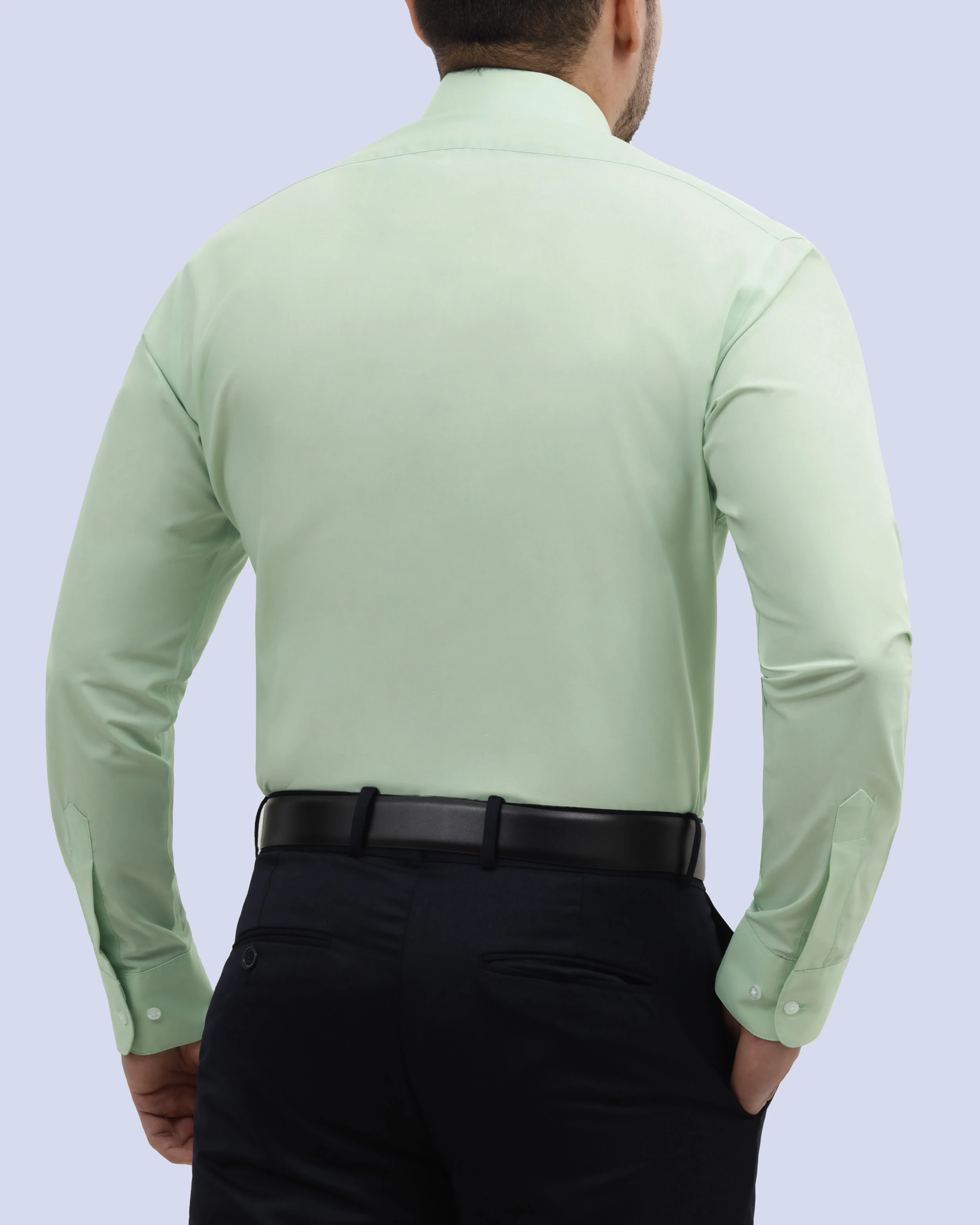 Camisa de vestir manga larga verde slim fit