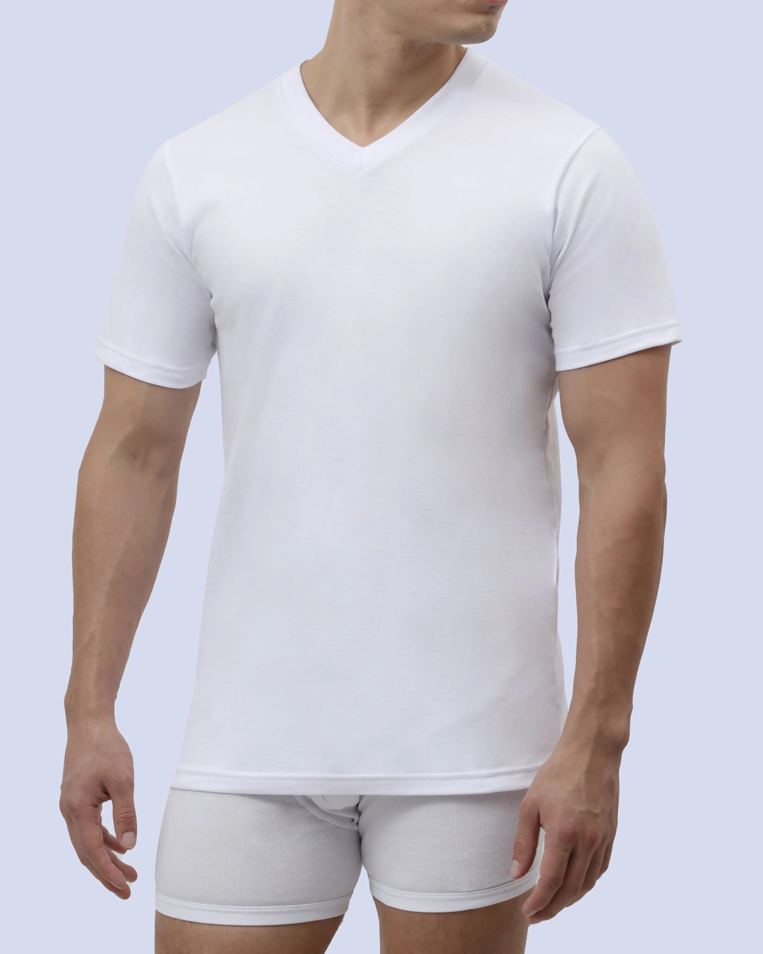 Camiseta de interior con cuello v blanca