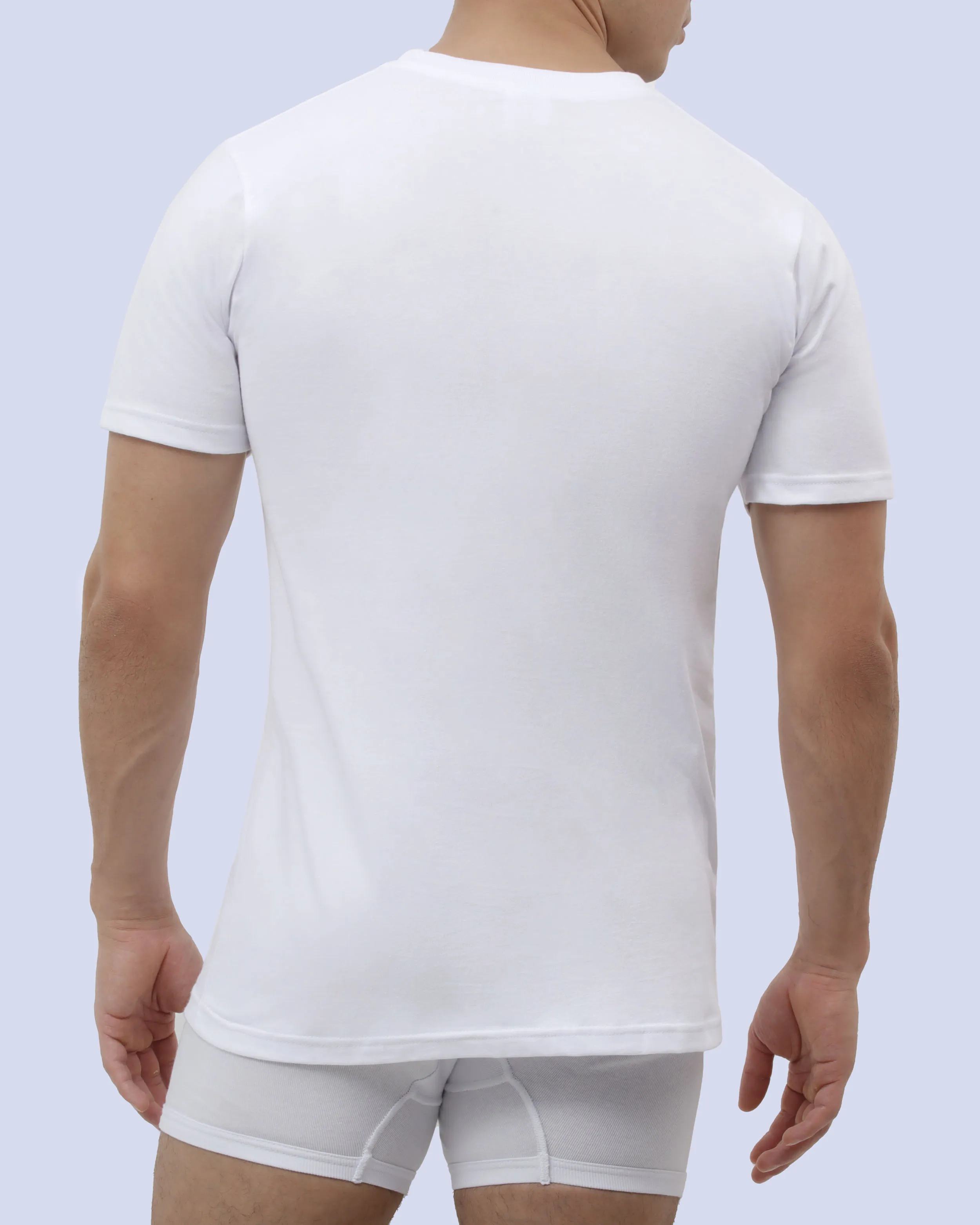 Camiseta de interior con cuello v blanca