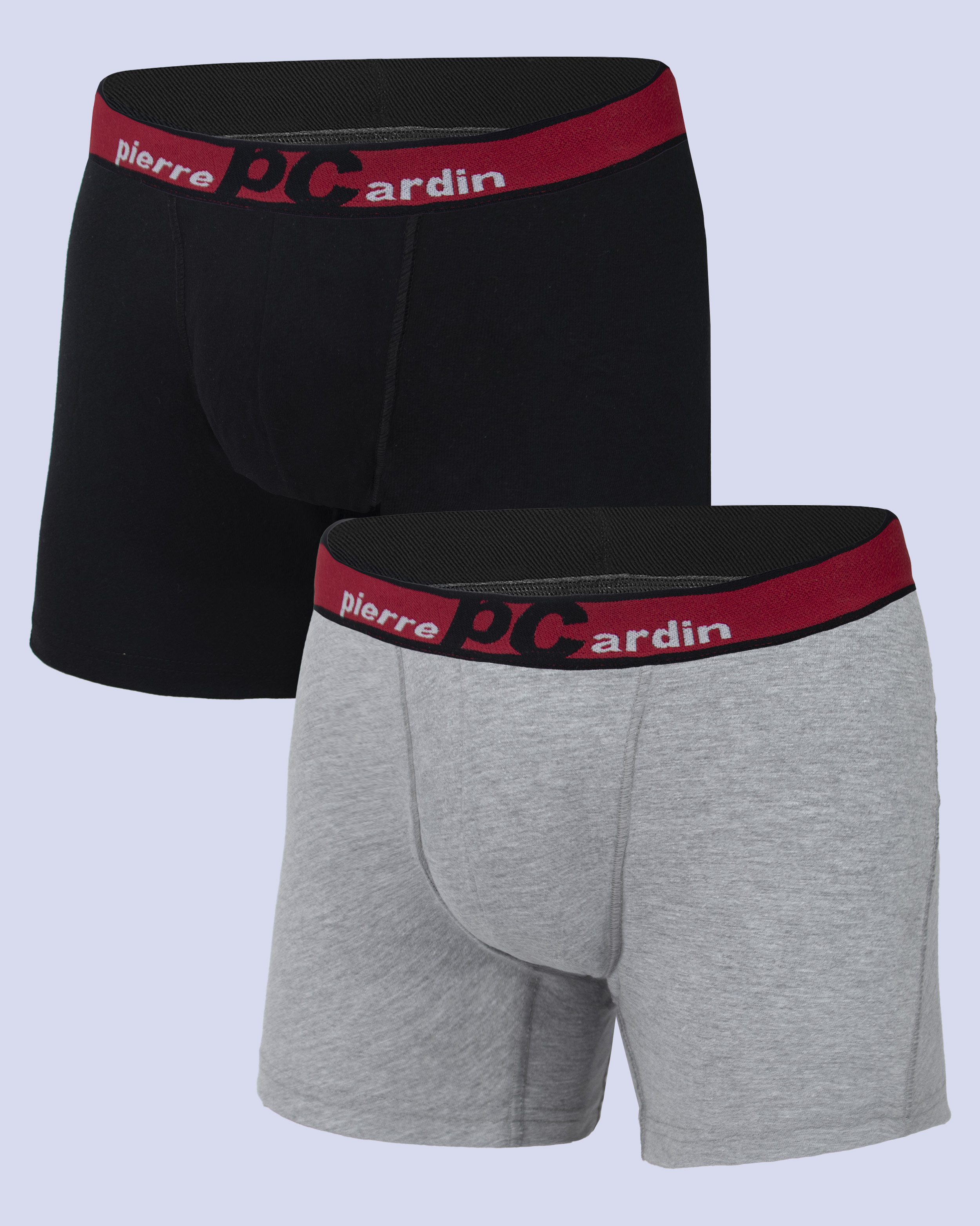 Boxer brief cotton basic gris/ negro- 2 pack