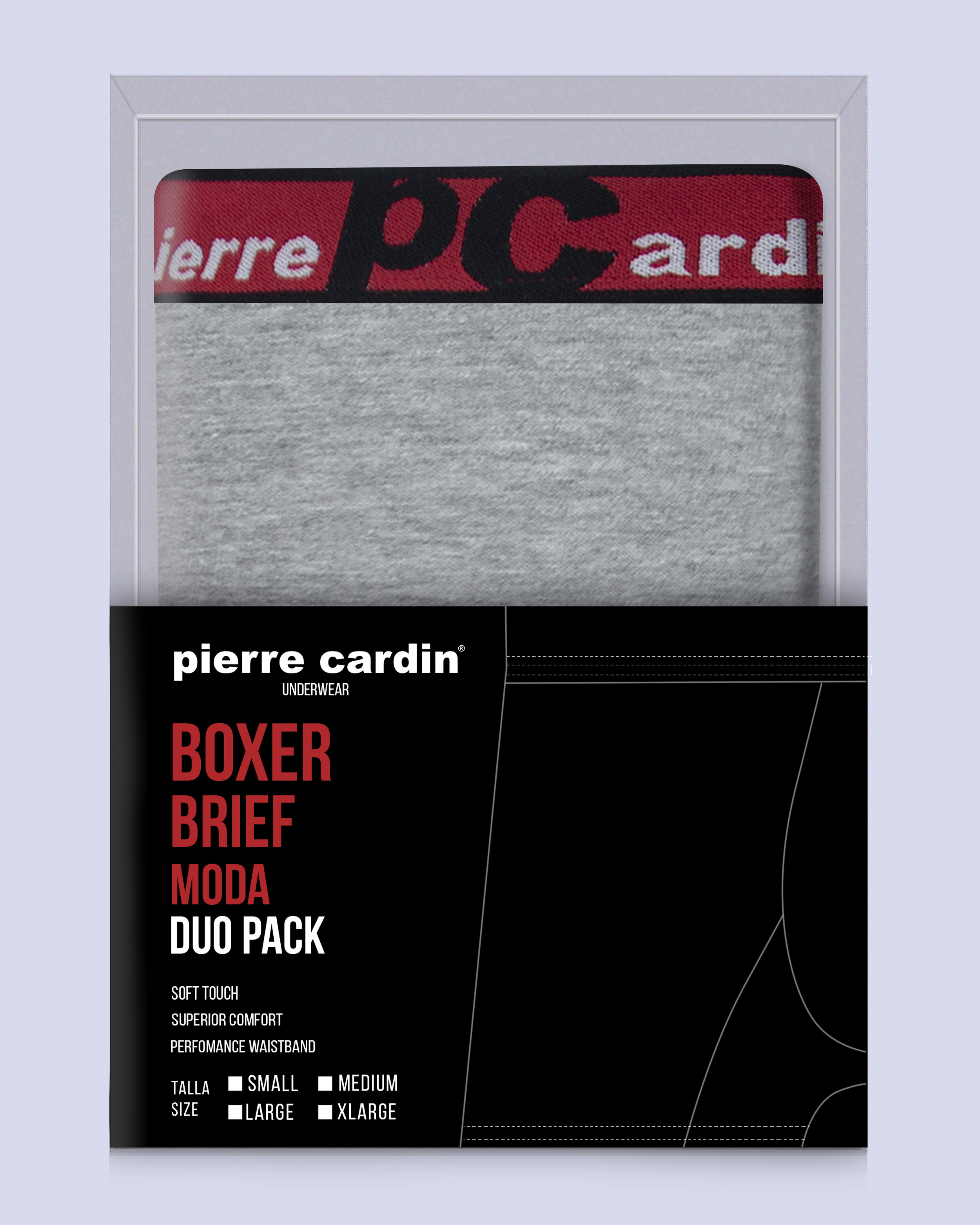 Boxer brief cotton basic gris/ negro- 2 pack