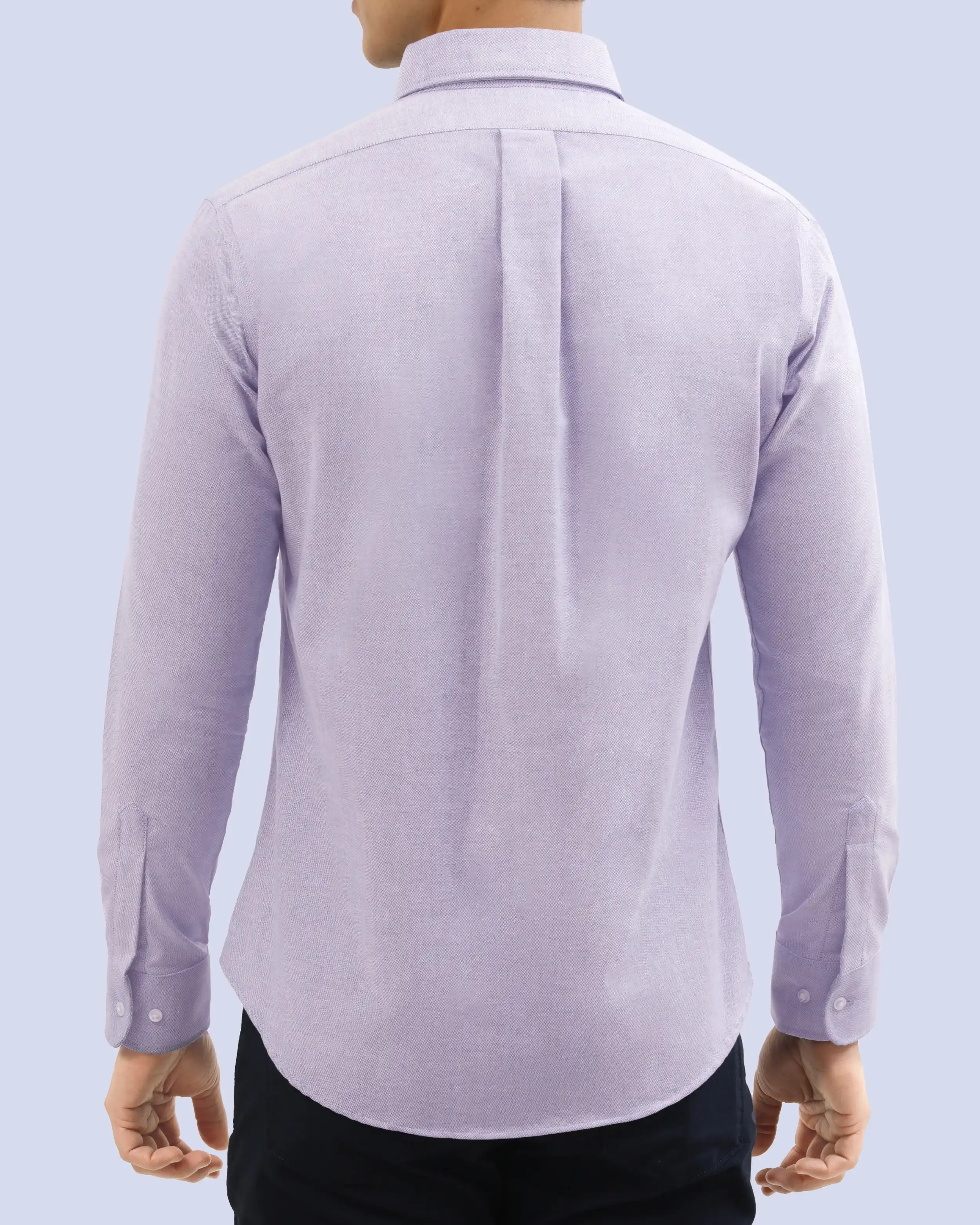 Camisa casual oxford morada manga larga slim fit