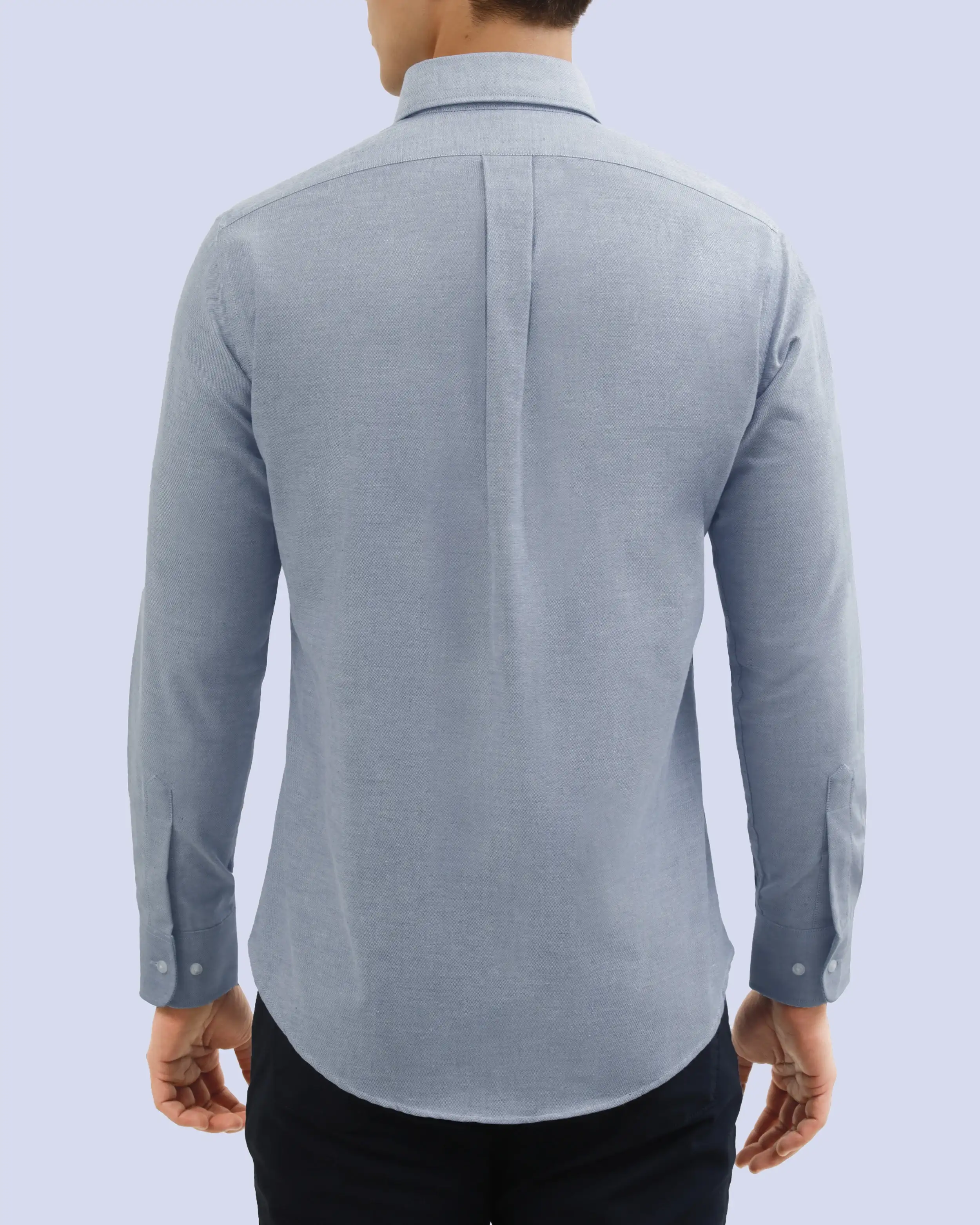 Camisa casual oxford celeste manga larga slim fit