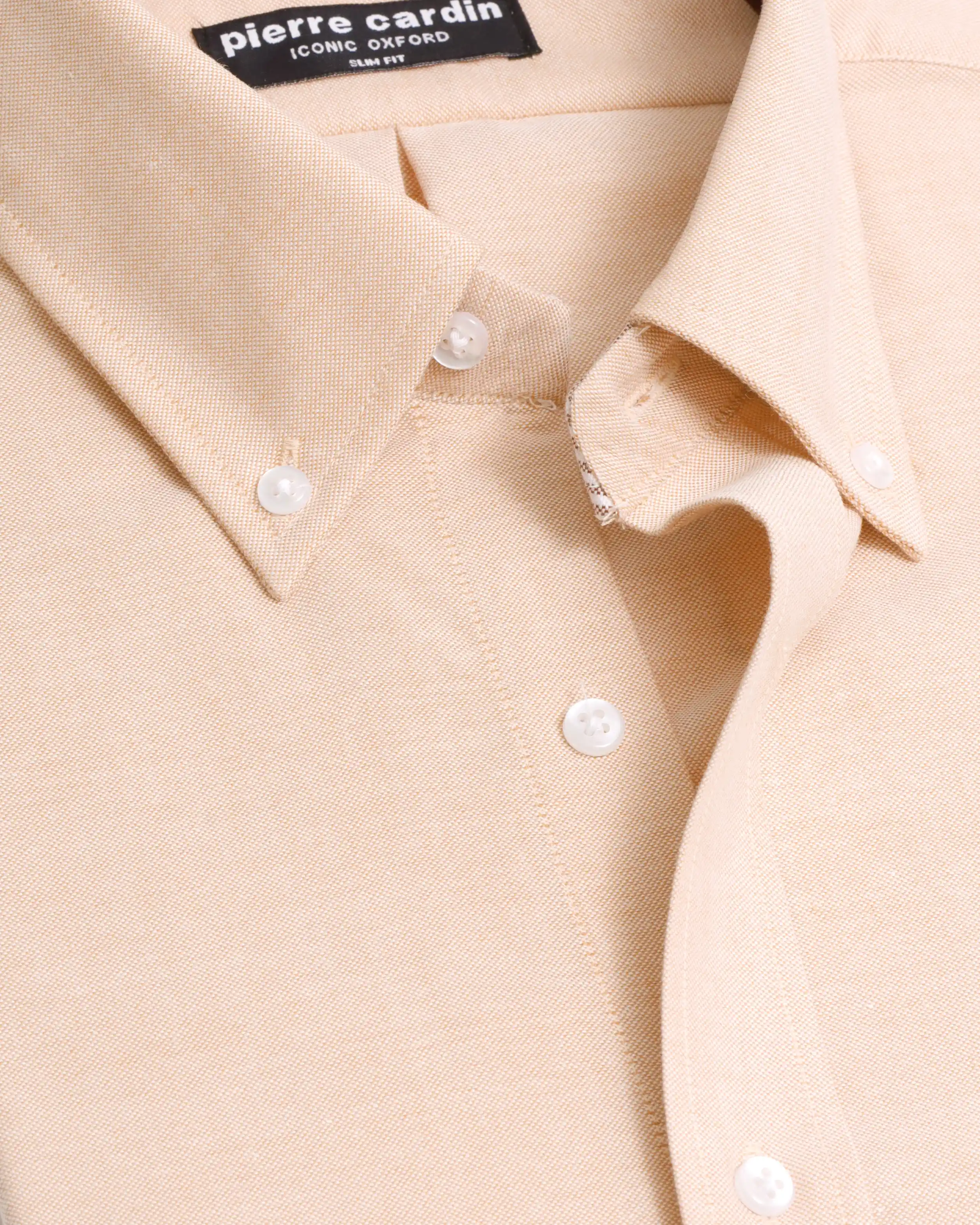 Camisa casual oxford salmón manga larga slim fit