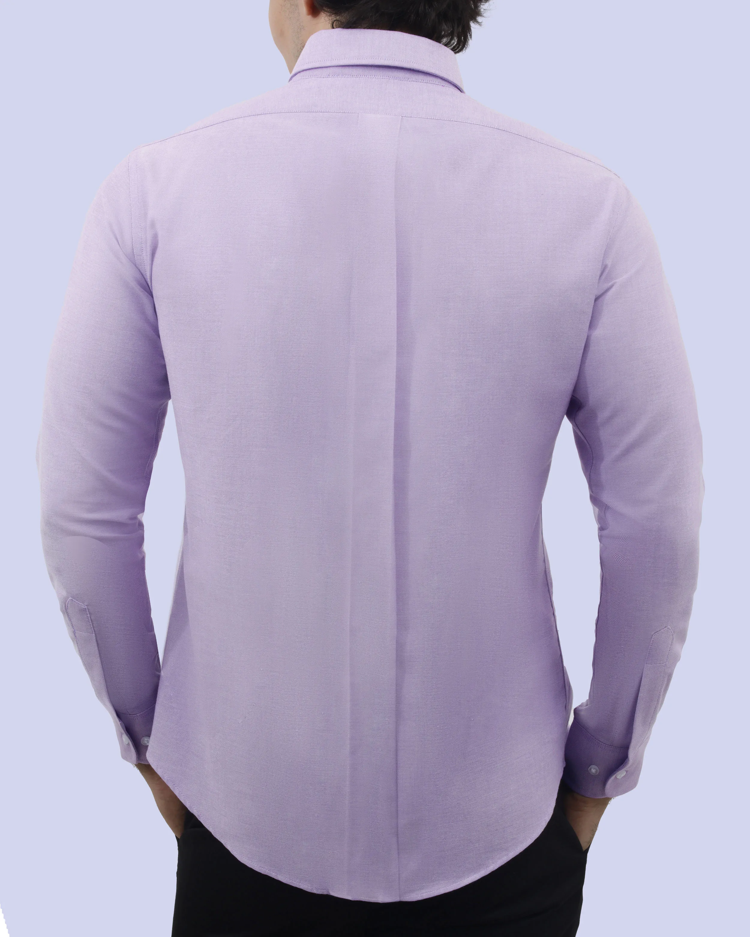 Camisa casual oxford lila manga larga slim fit