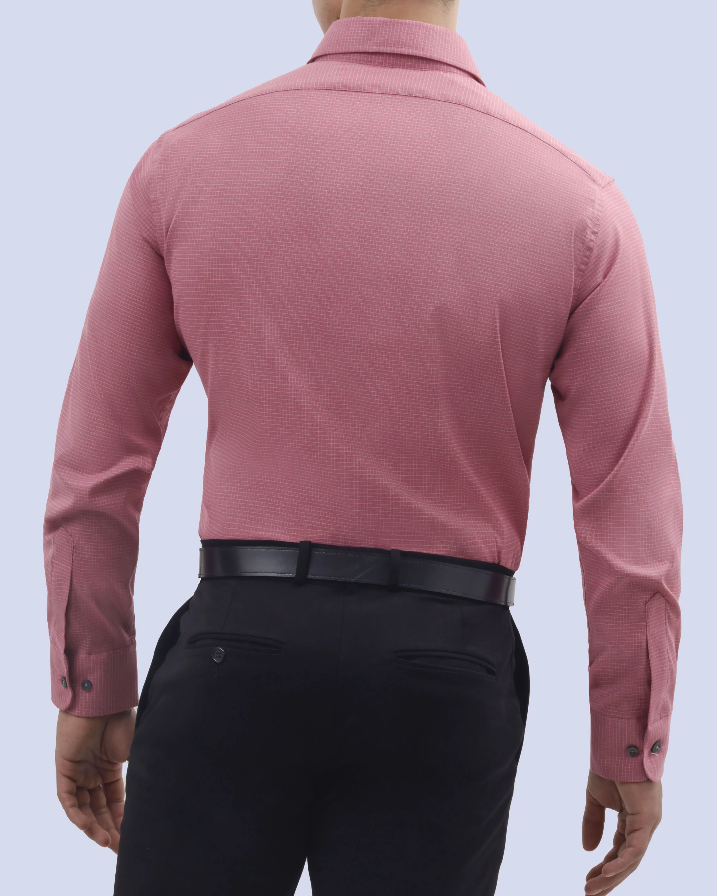 Camisa de vestir stretch textura vino manga larga