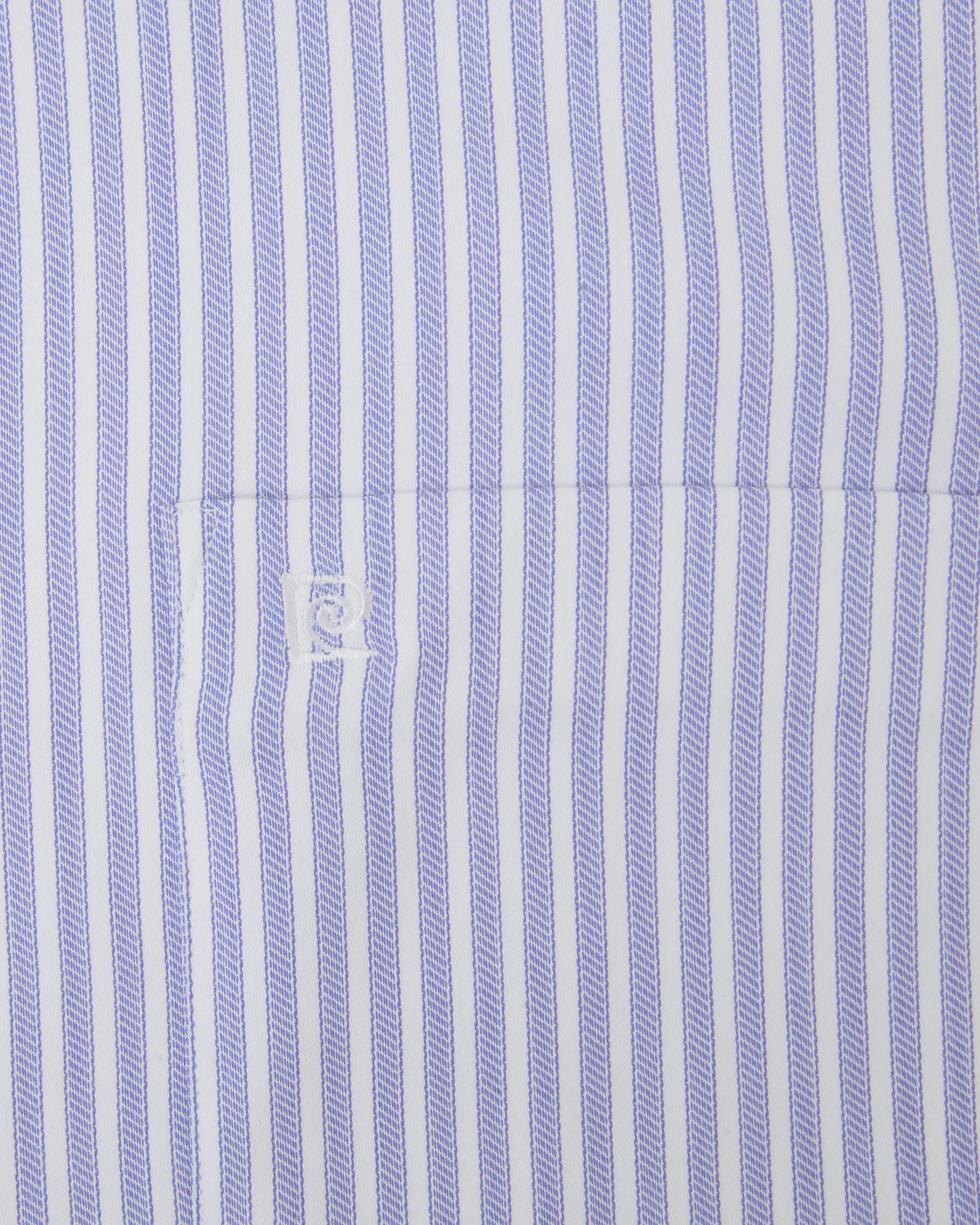Camisa de vestir slim fit mini rayada celeste bambú stretch
