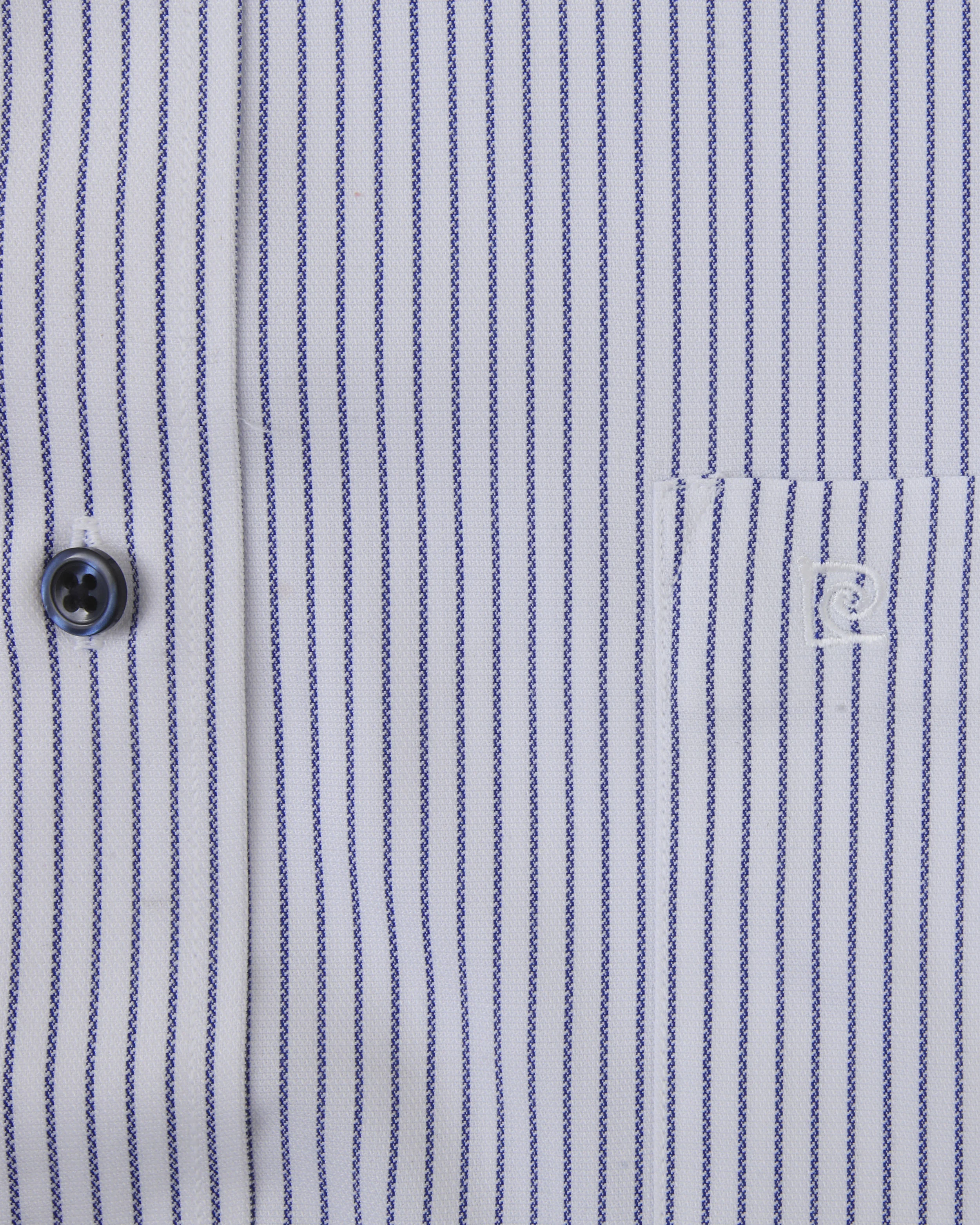 Camisa de vestir slim fit mini rayada azul bambú stretch