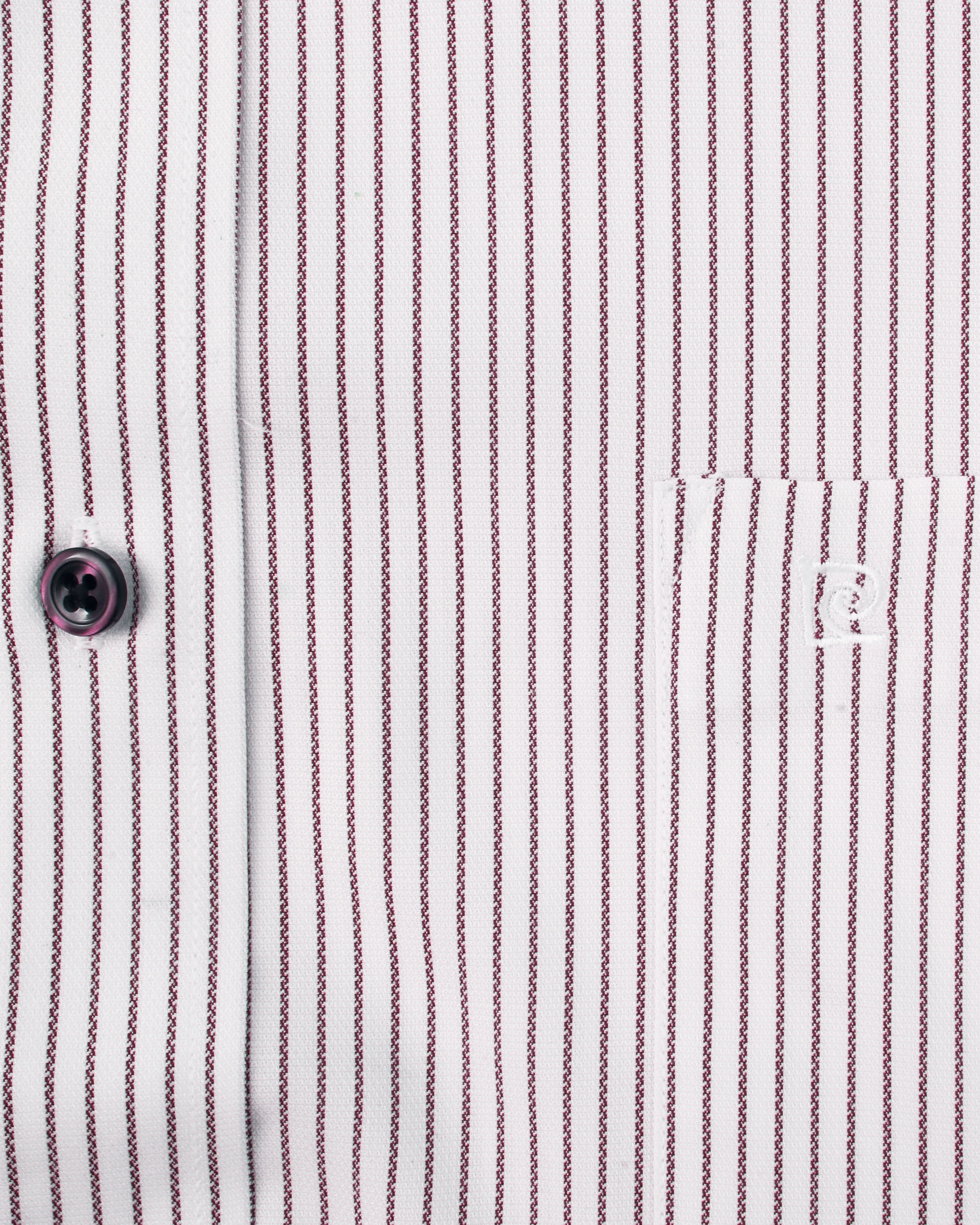 Camisa de vestir slim fit mini rayada vino bambú stretch