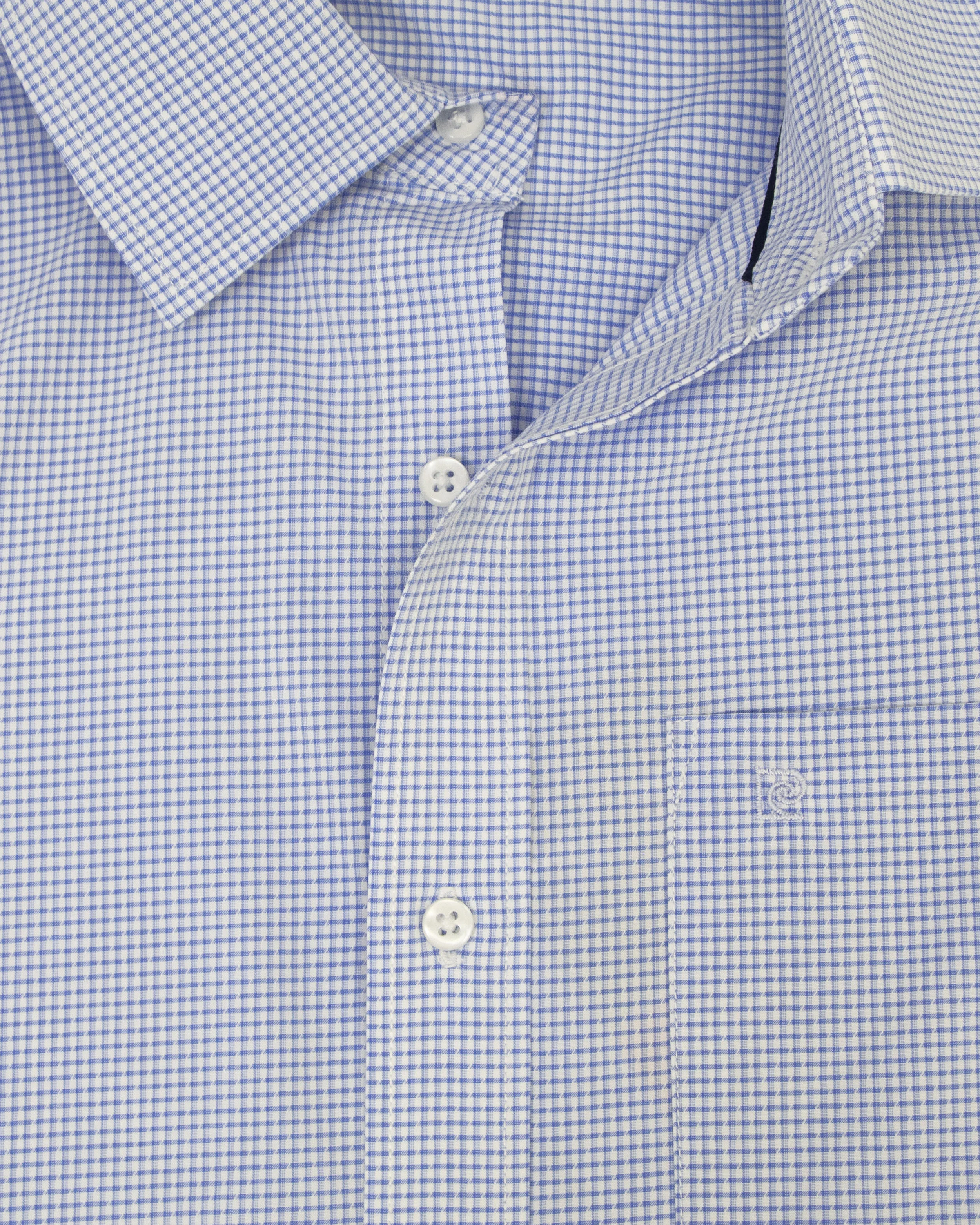 Camisa de vestir slim fit mini cuadros  verde bambú stretch