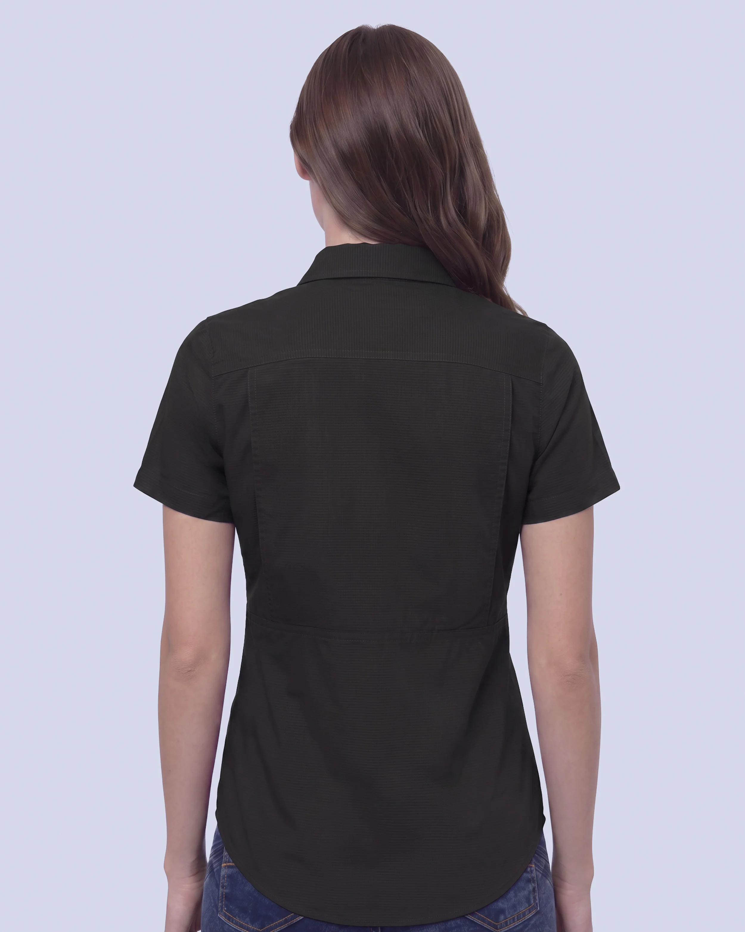Blusa casual manga corta performance negra