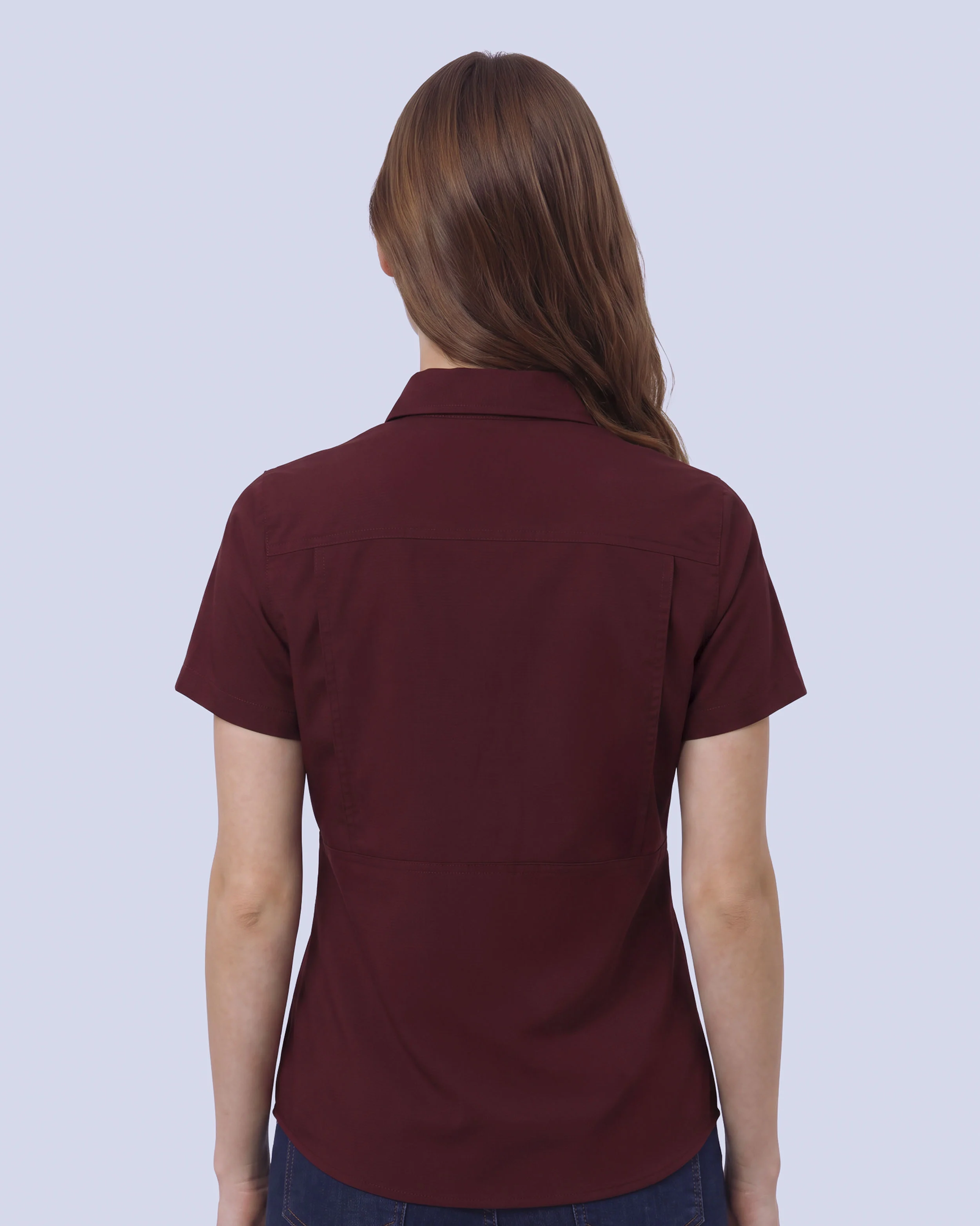 Blusa casual manga corta performance vino