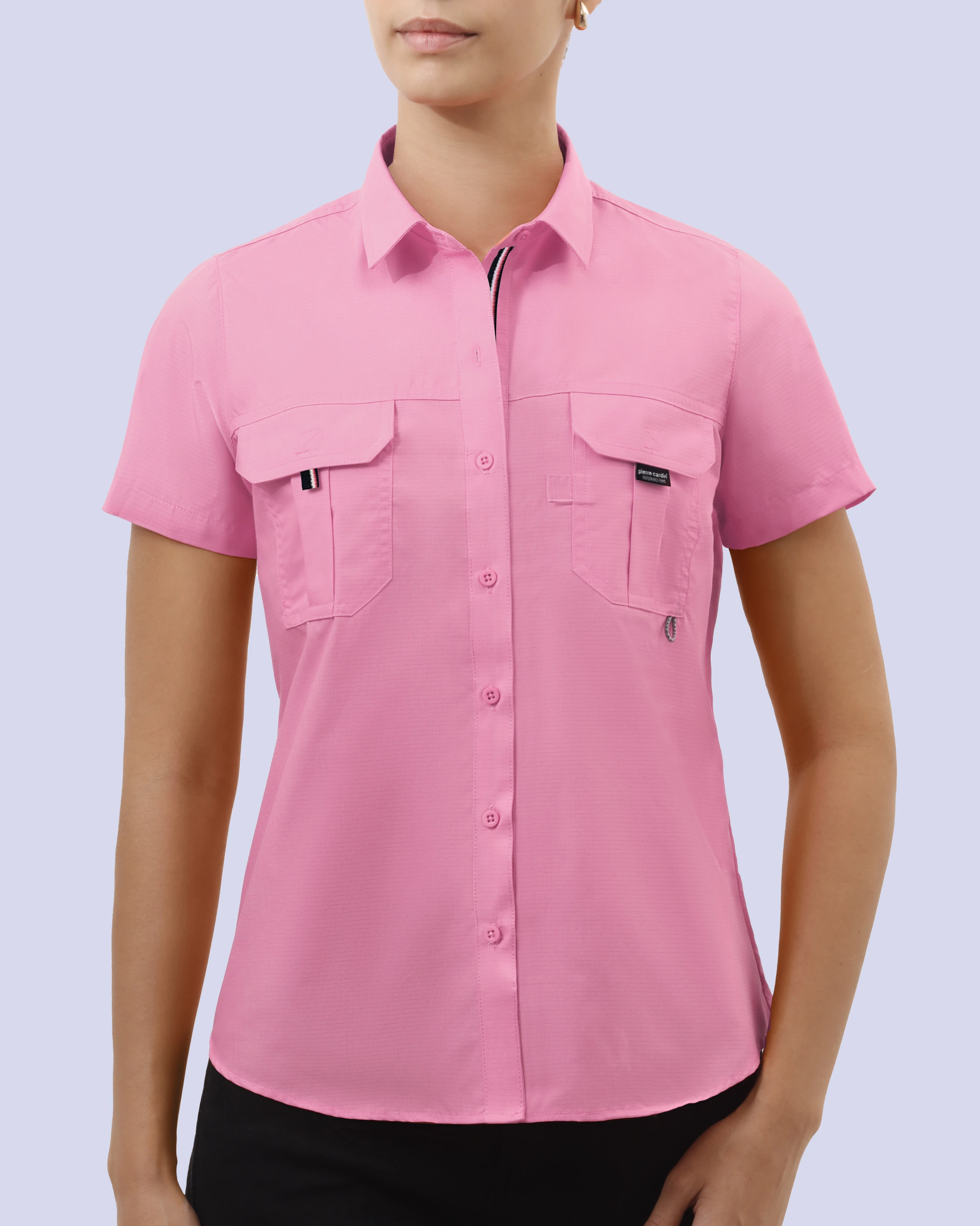 Blusa casual manga corta performance rosada