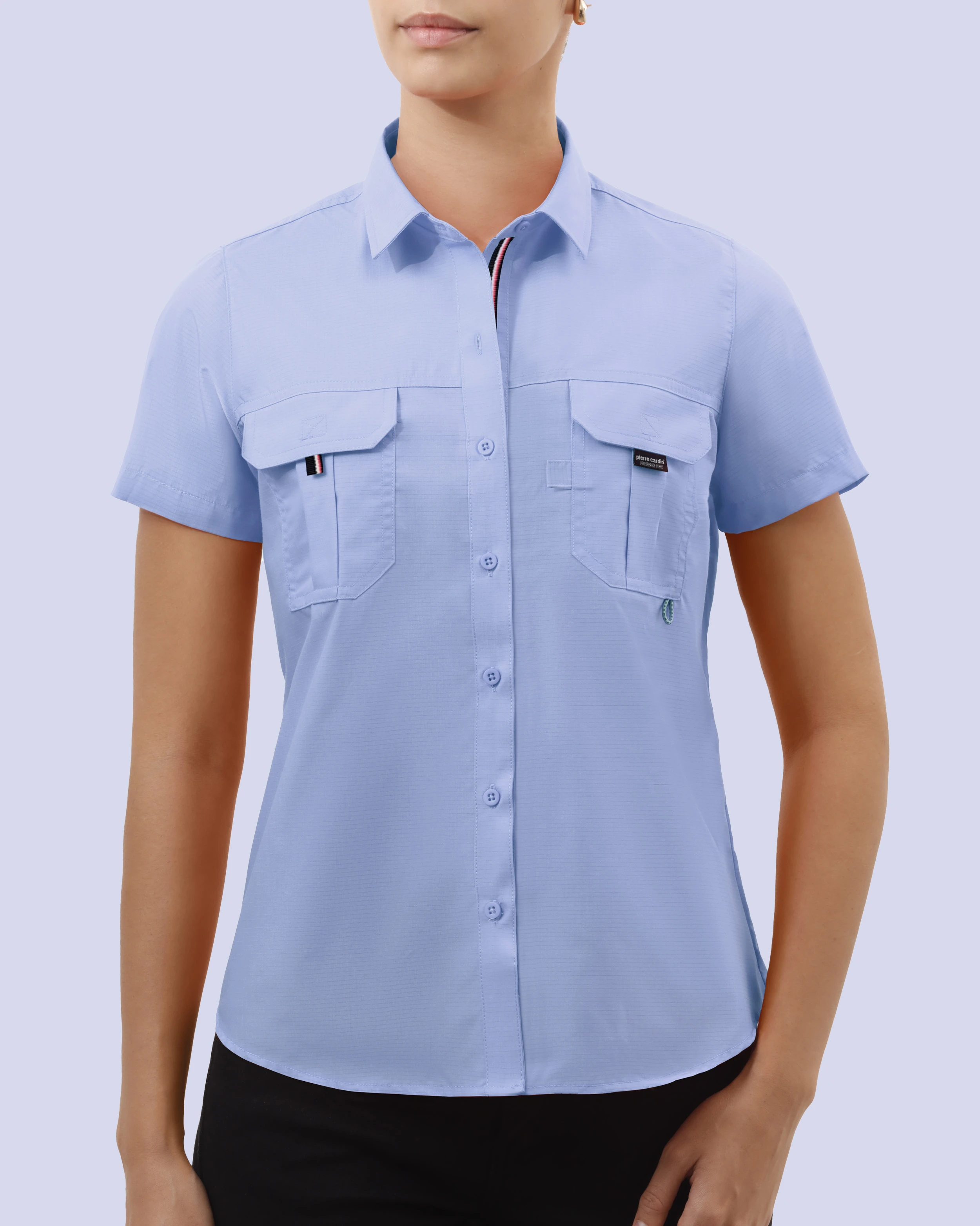 Blusa casual manga corta performance lavanda