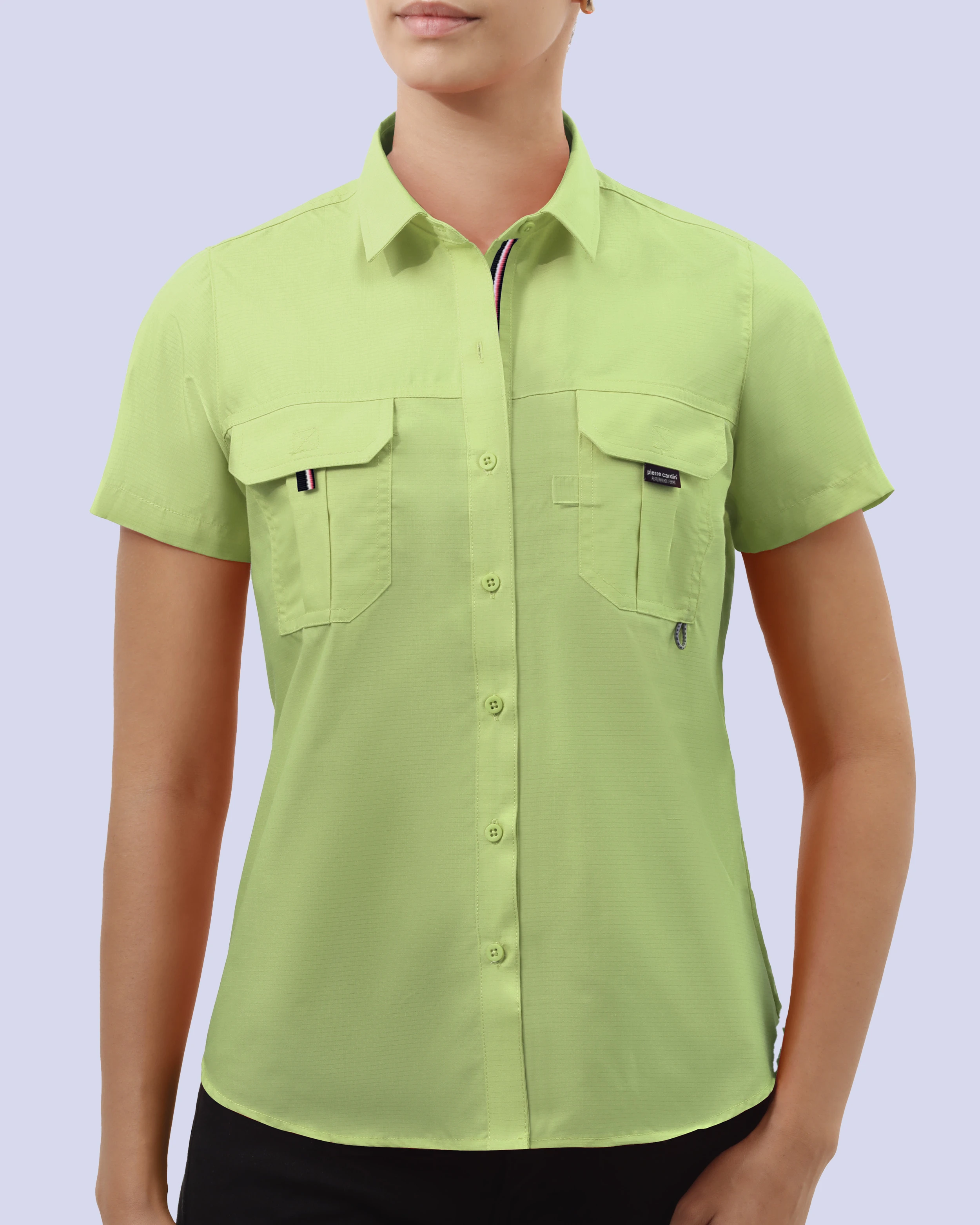 Blusa casual manga corta performance verde