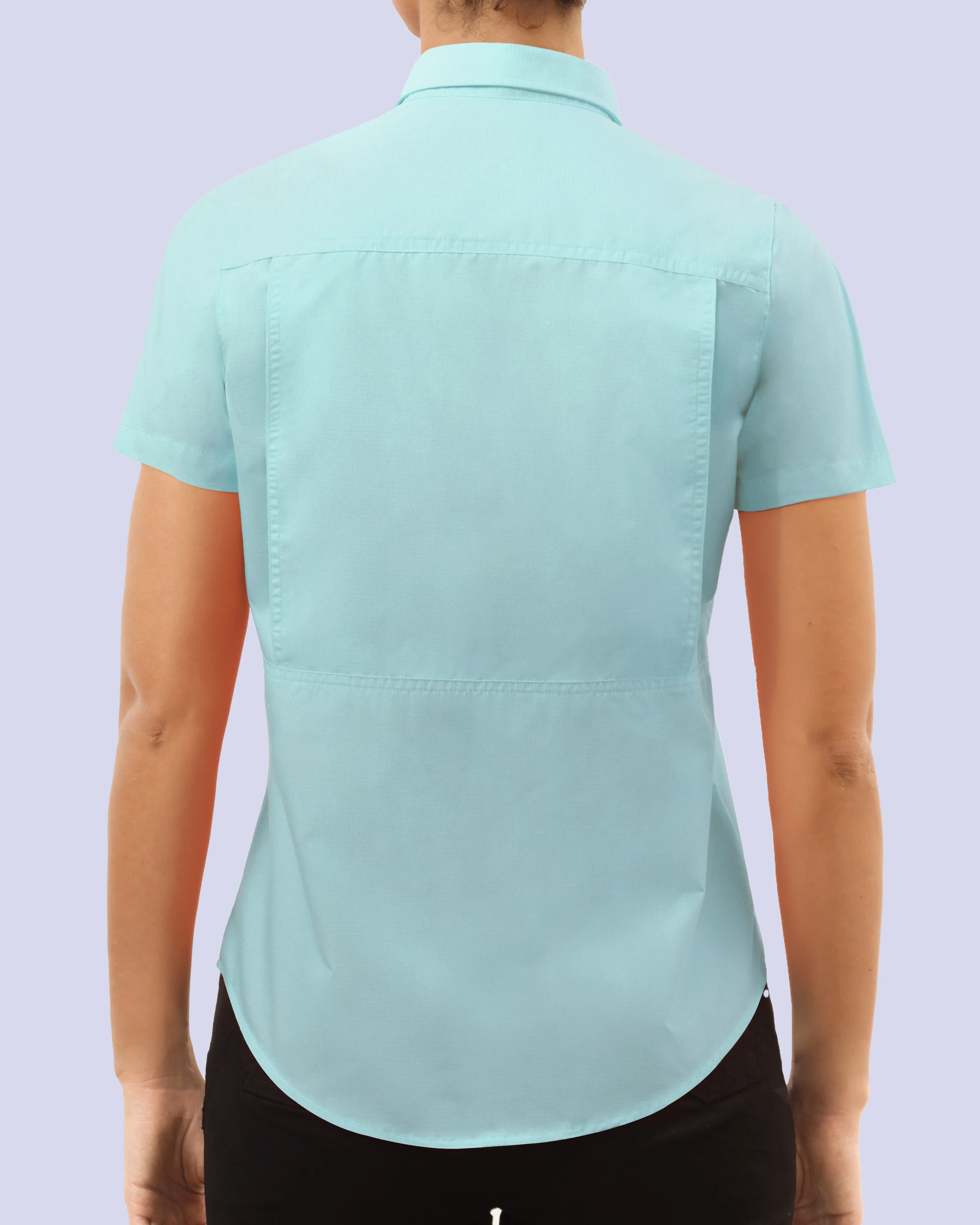 Blusa casual manga corta performance celeste