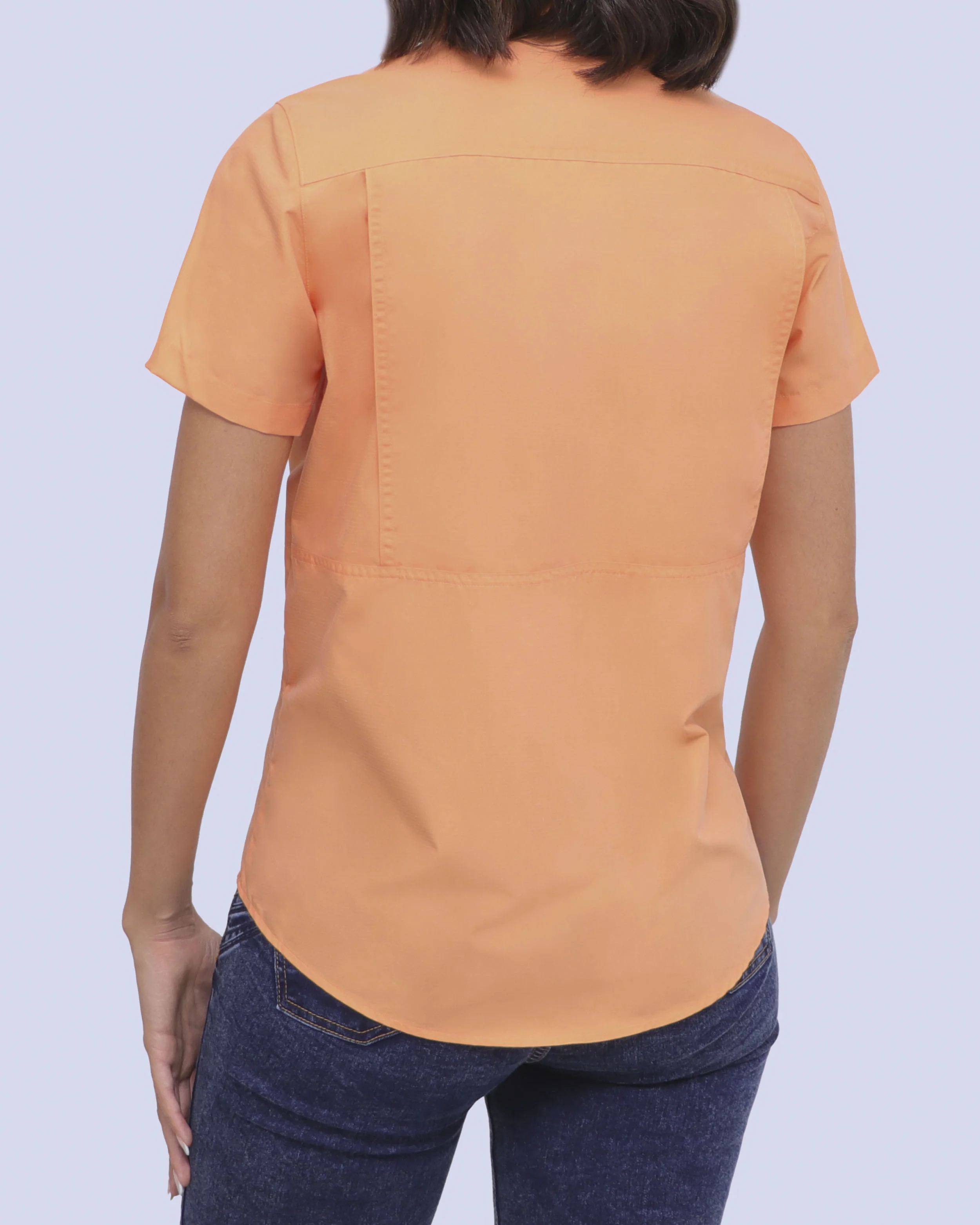 Blusa casual manga corta performance naranja