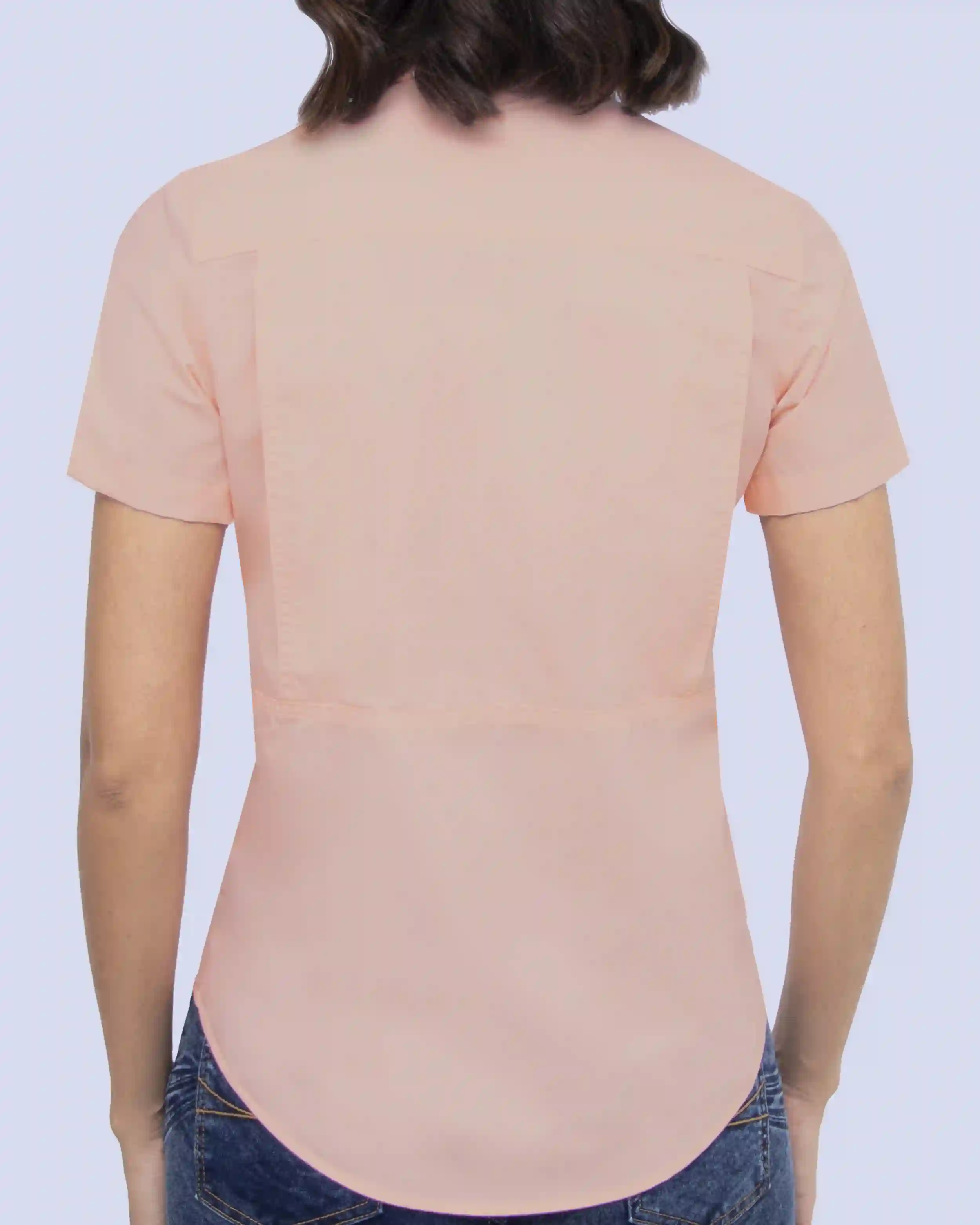 Blusa casual manga corta performance salmón