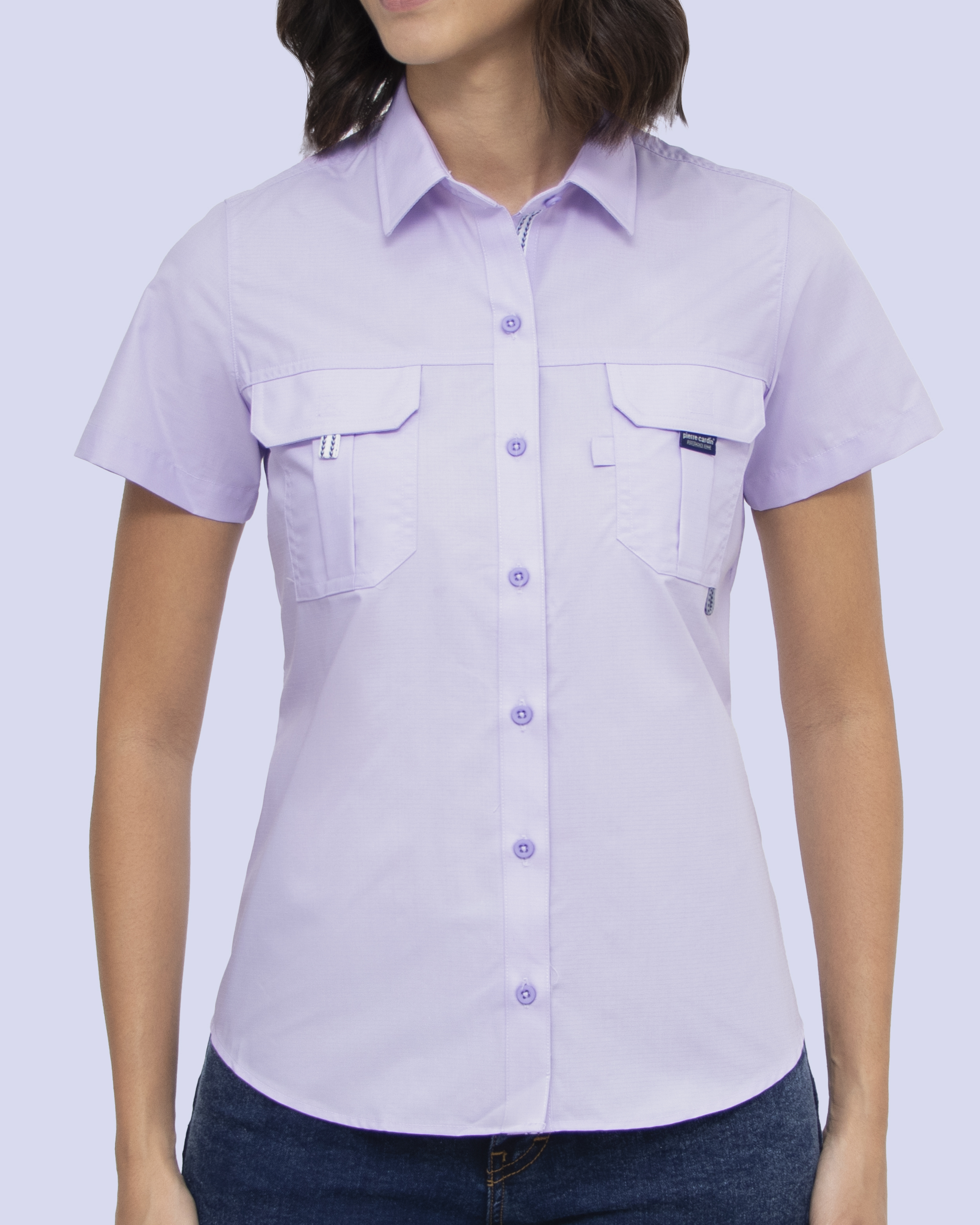 Blusa casual manga corta performance lila