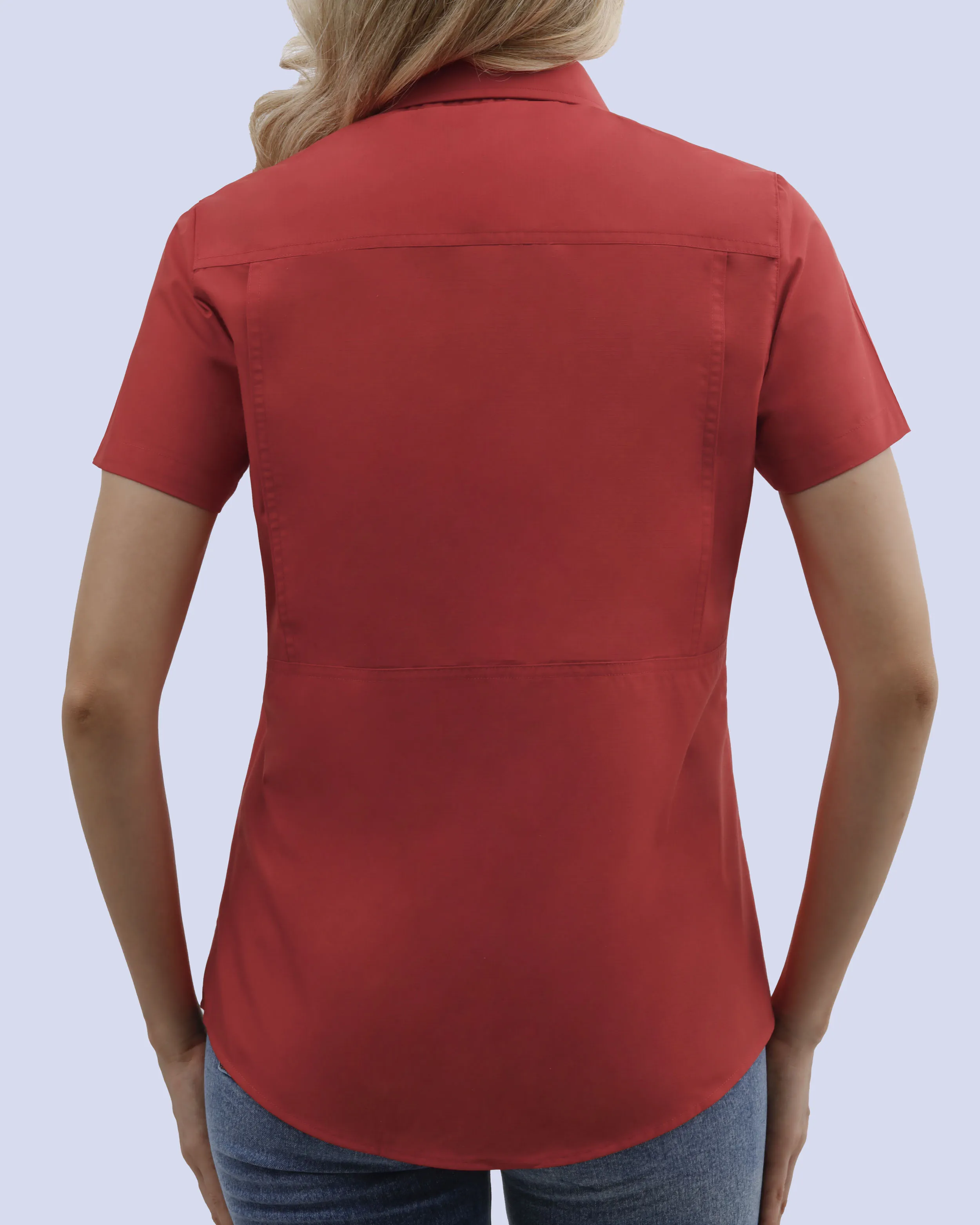 Blusa casual manga corta performance roja