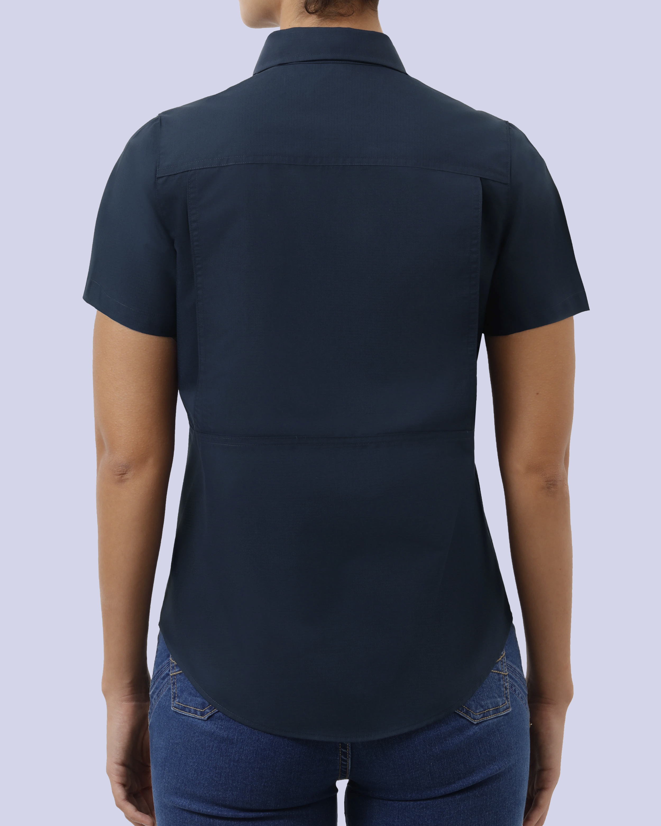 Blusa casual manga corta performance navy