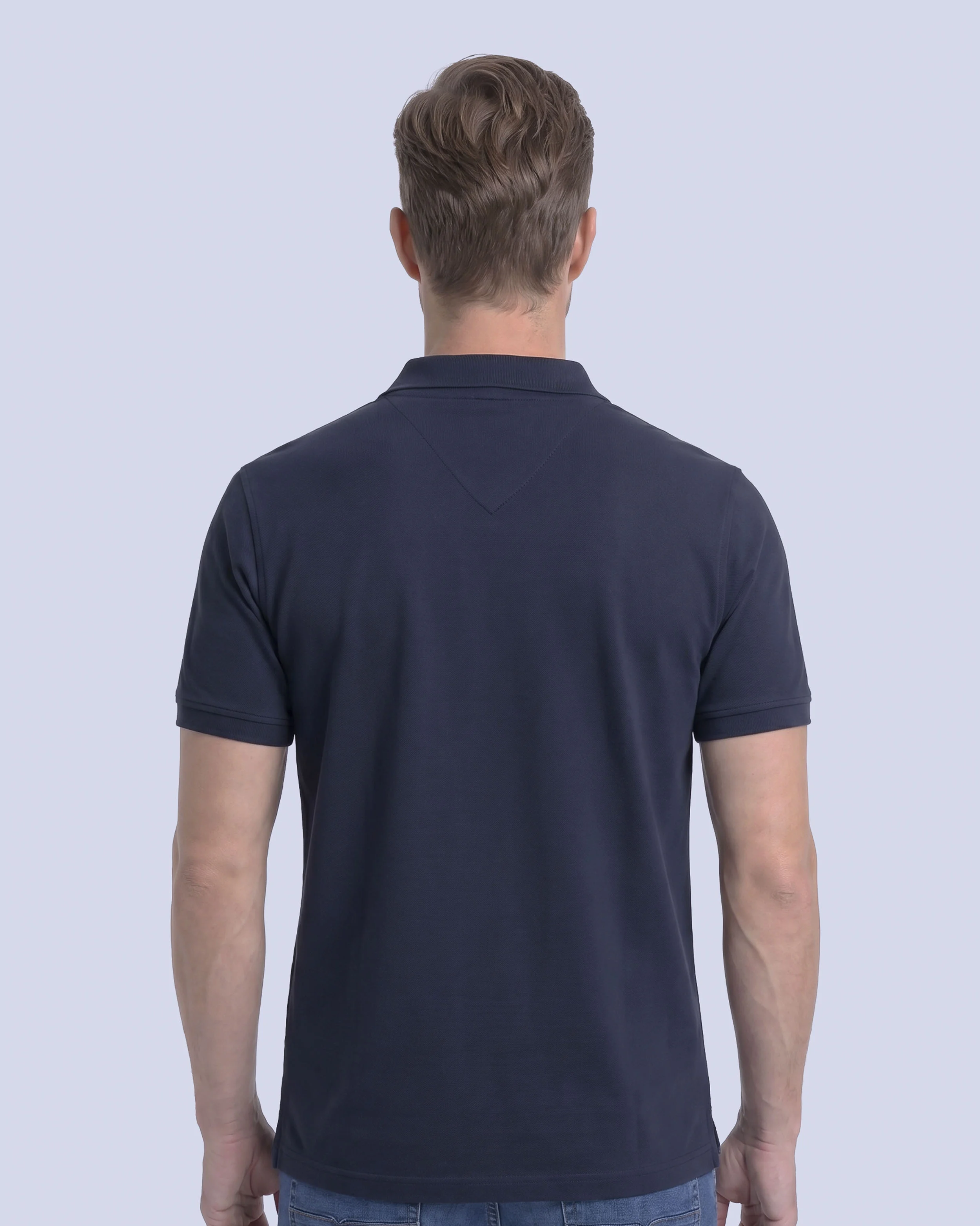 Camisa sport lisa slim fit manga corta cooling tech azul