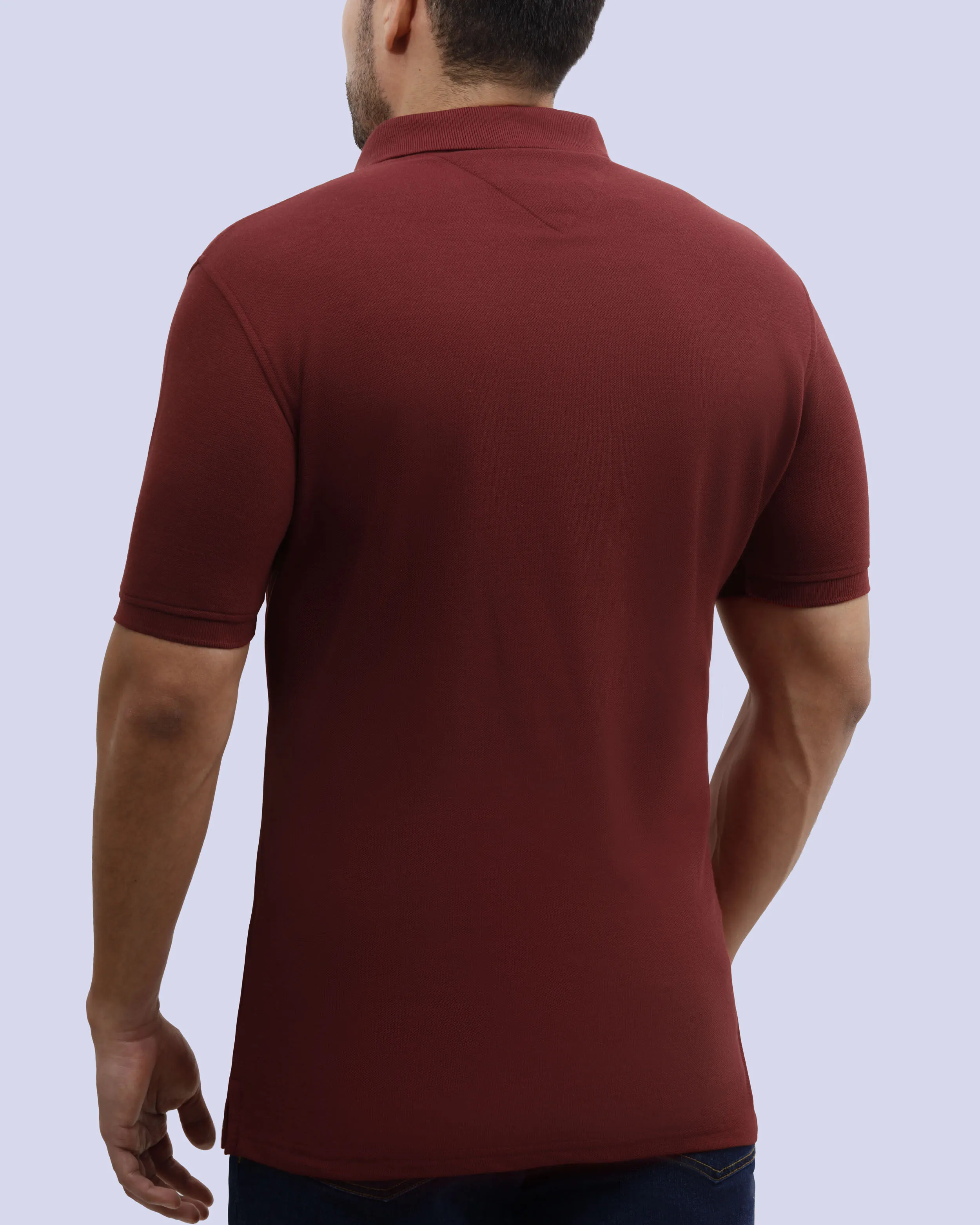 Camisa sport lisa slim fit manga corta cooling tech vino