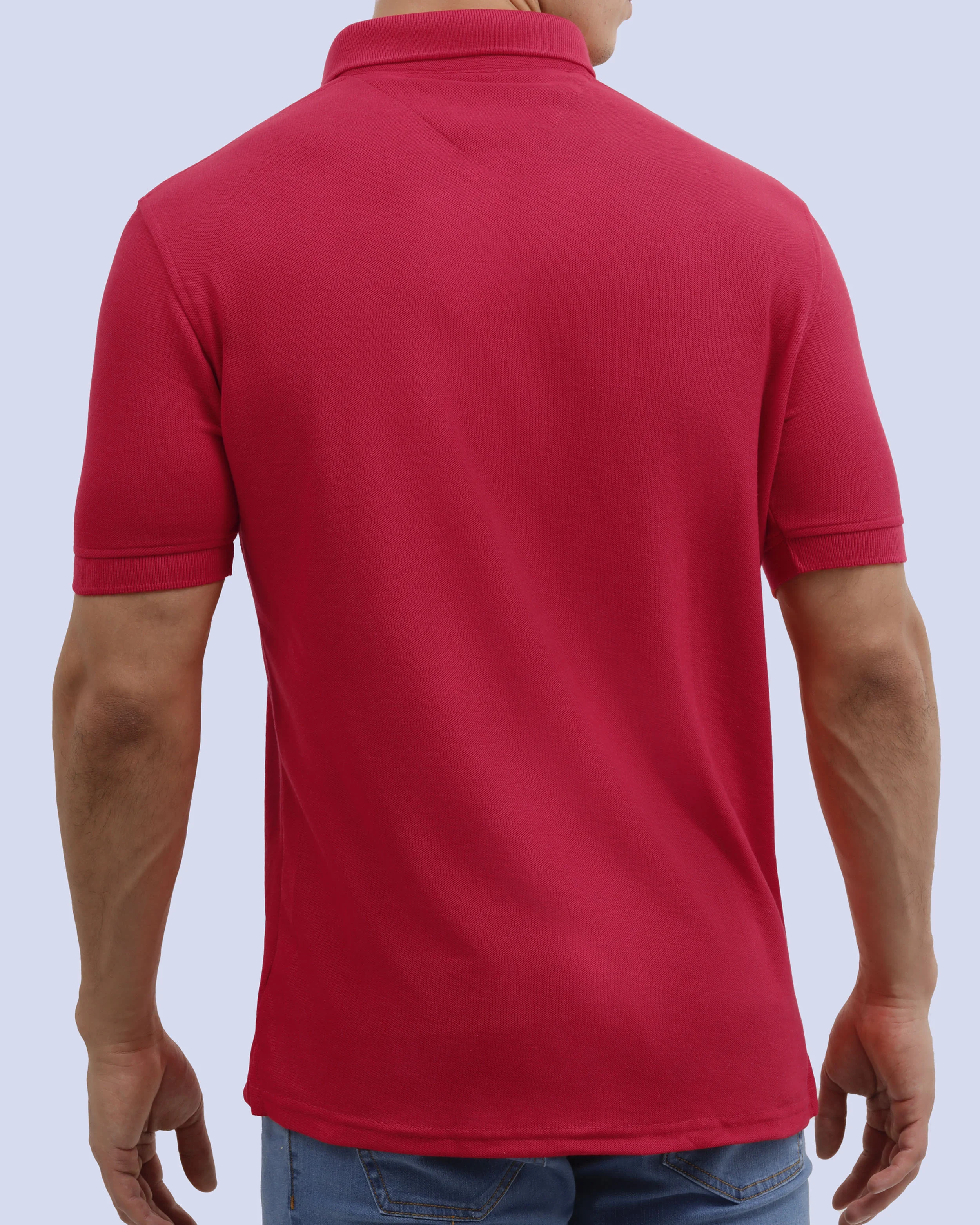 Camisa sport lisa slim fit manga corta cooling tech rojo