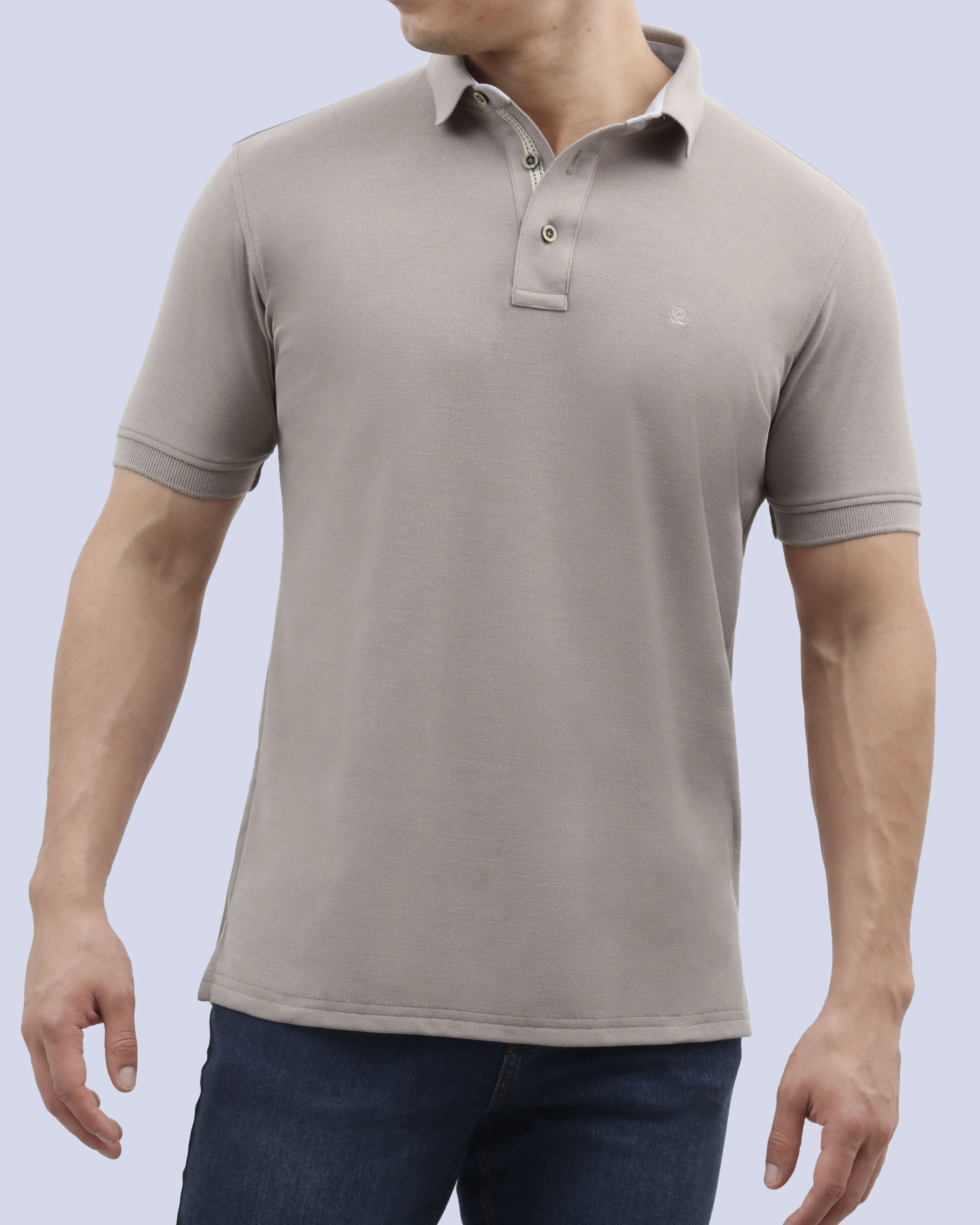 Camisa sport lisa slim fit manga corta cooling tech café