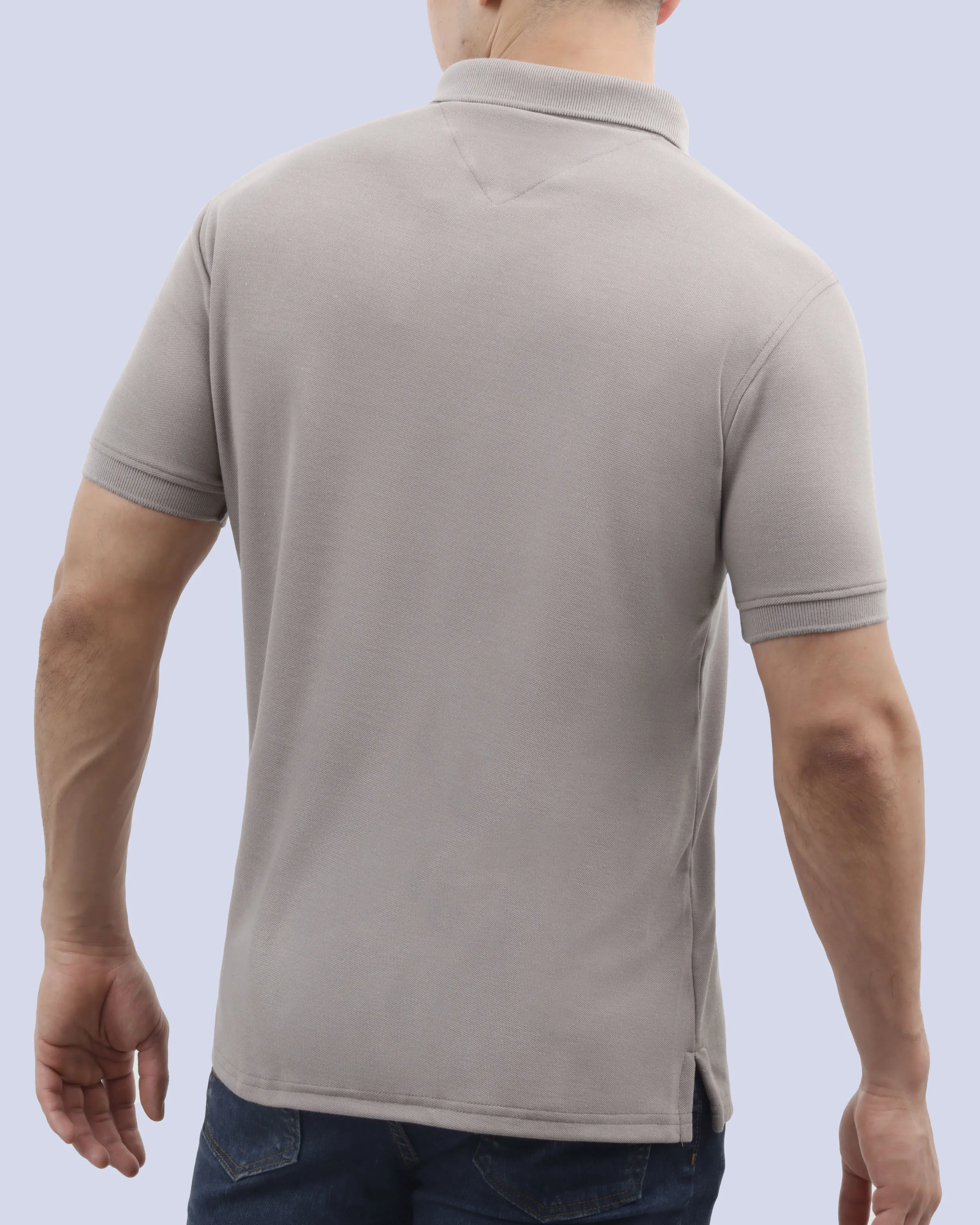 Camisa sport lisa slim fit manga corta cooling tech café
