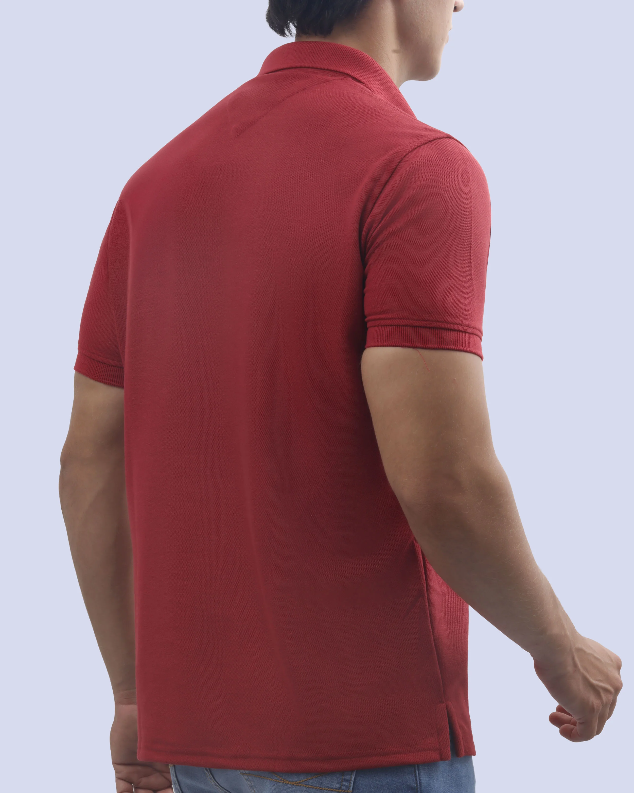 Camisa sport lisa slim fit manga corta cooling tech roja