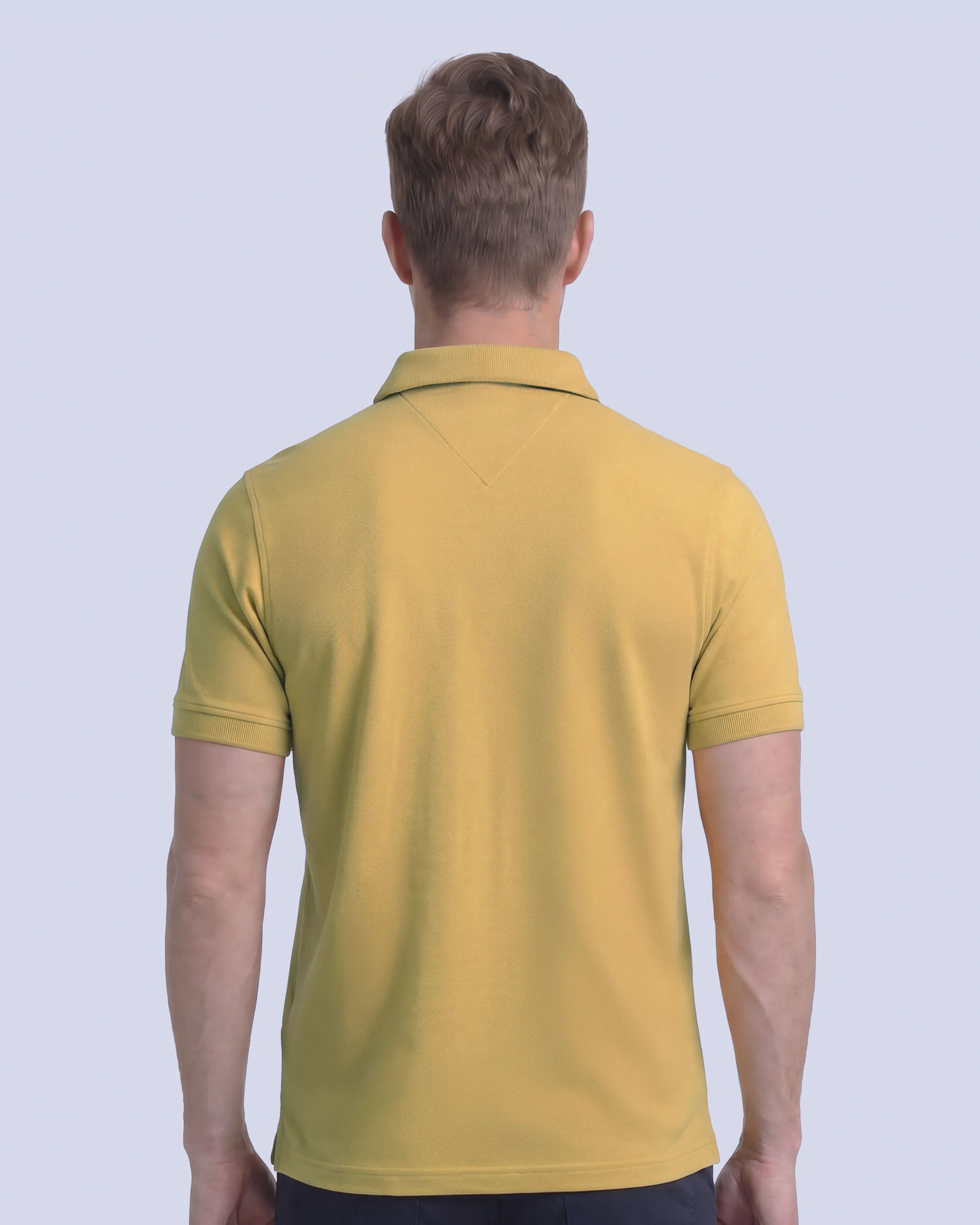 Camisa sport lisa slim fit manga corta cooling tech amarilla