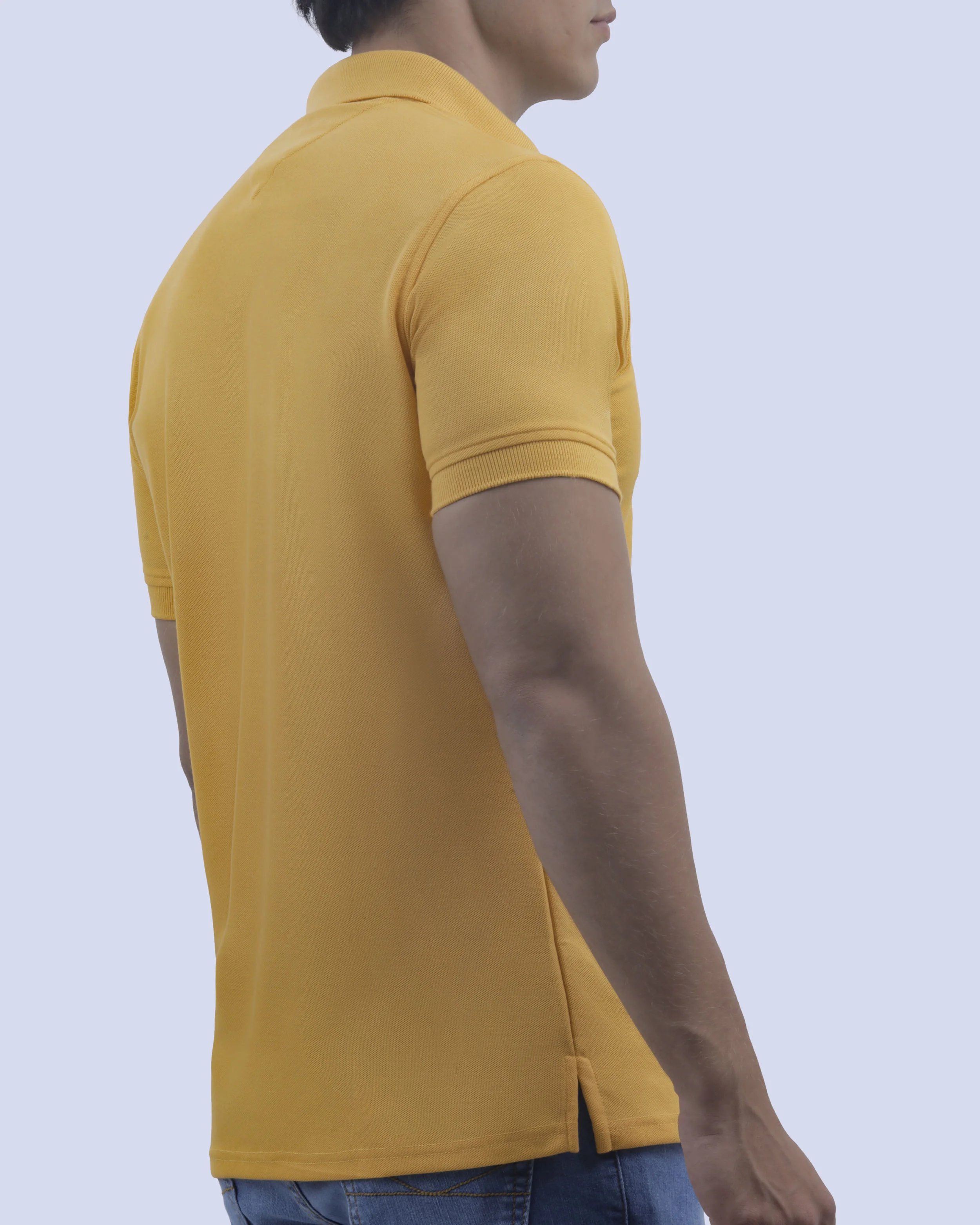 Camisa sport lisa slim fit manga corta cooling tech amarilla