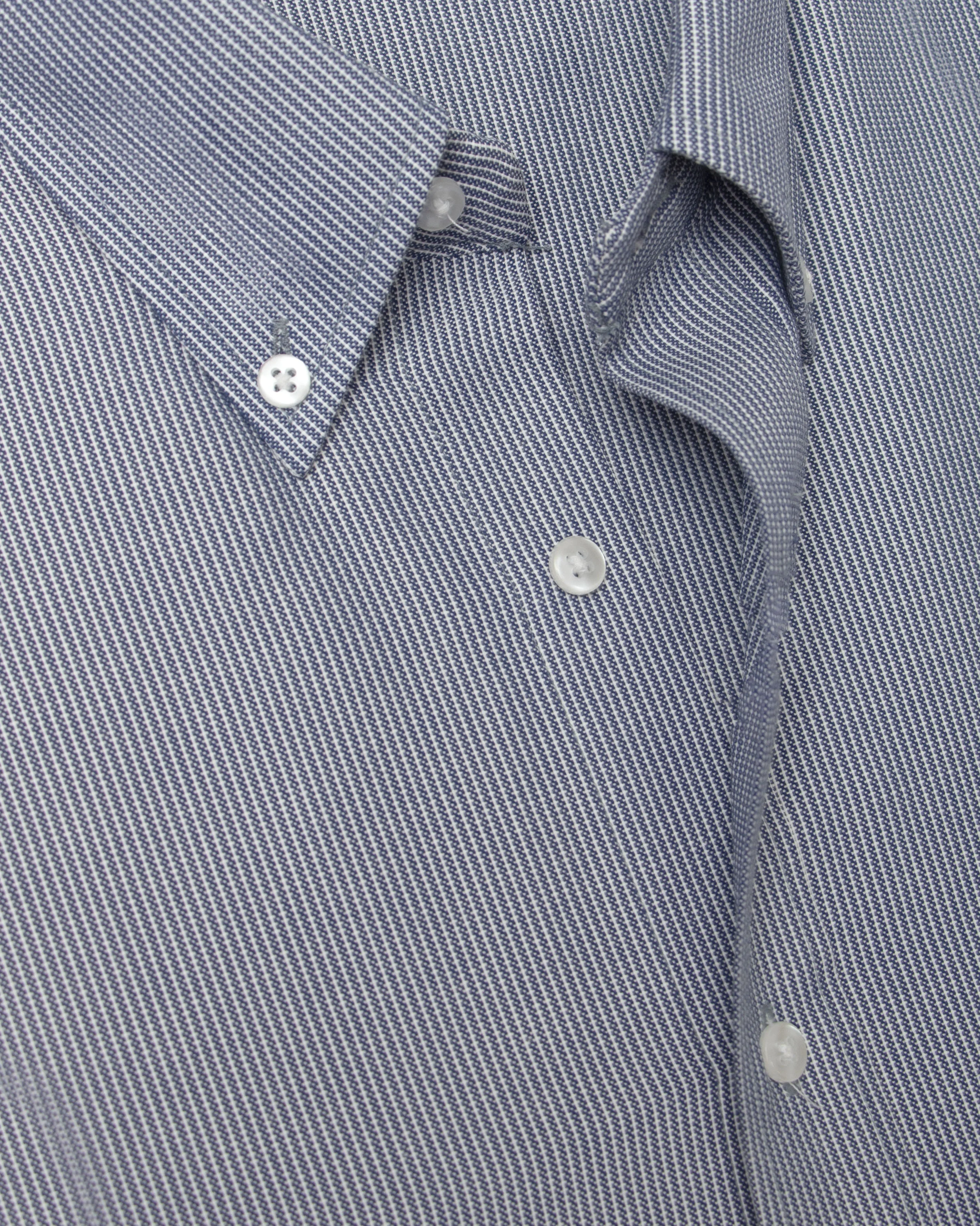 Camisa vestir rayada slim fit manga larga gris