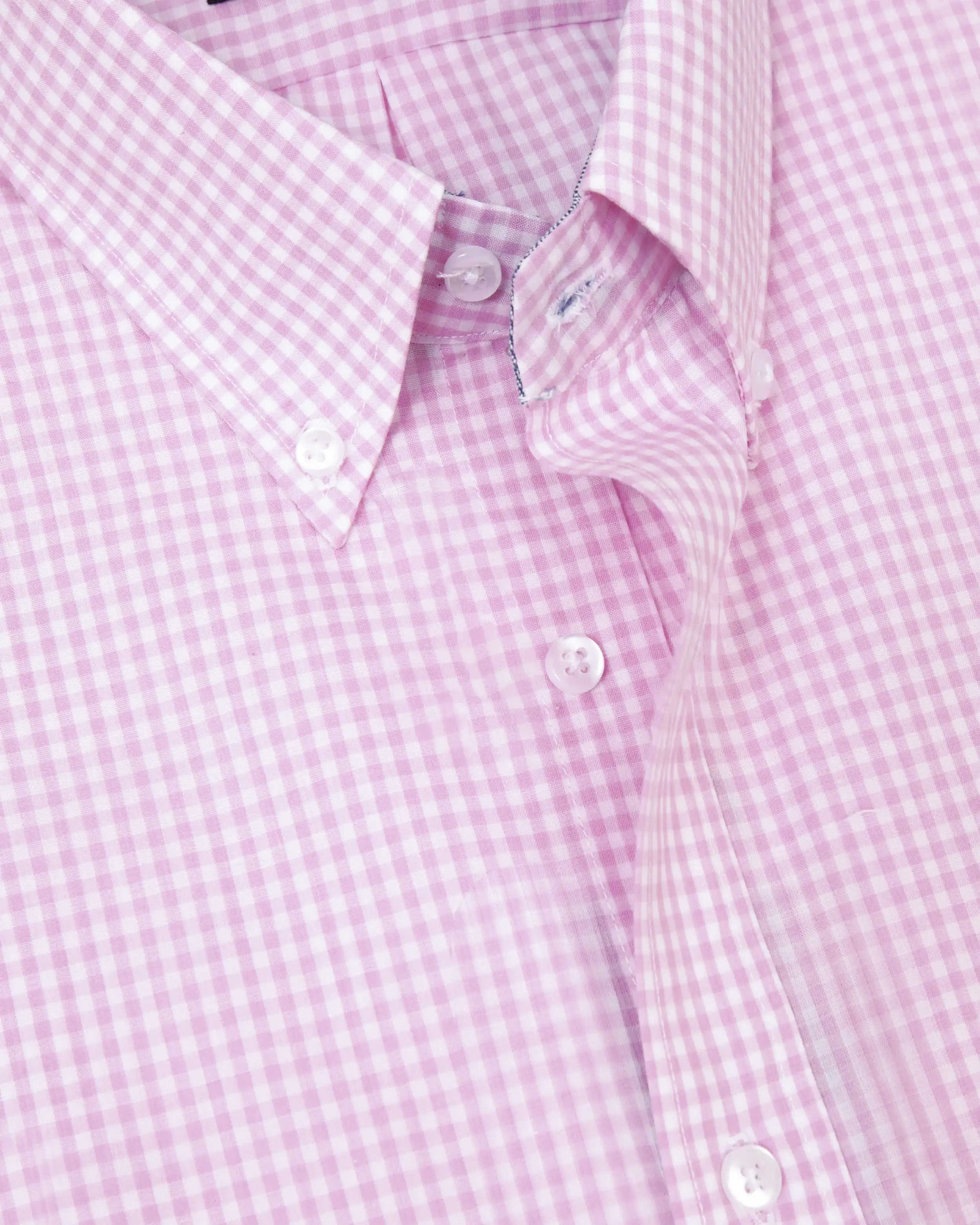 Camisa vestir cuadro slim fit manga larga rosada