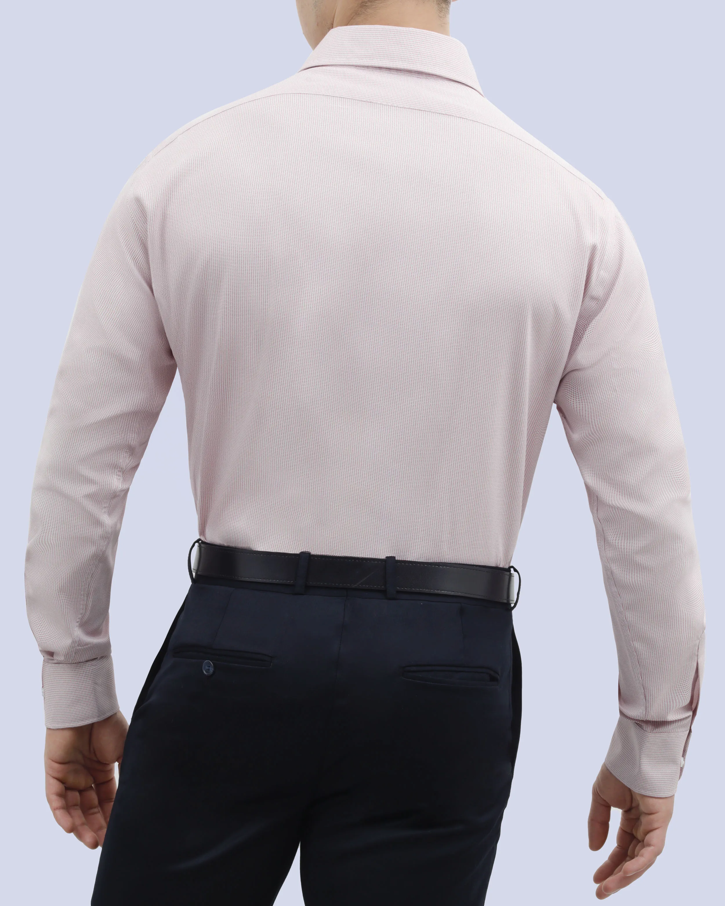 Camisa de vestir textura manga larga slim fit rojo