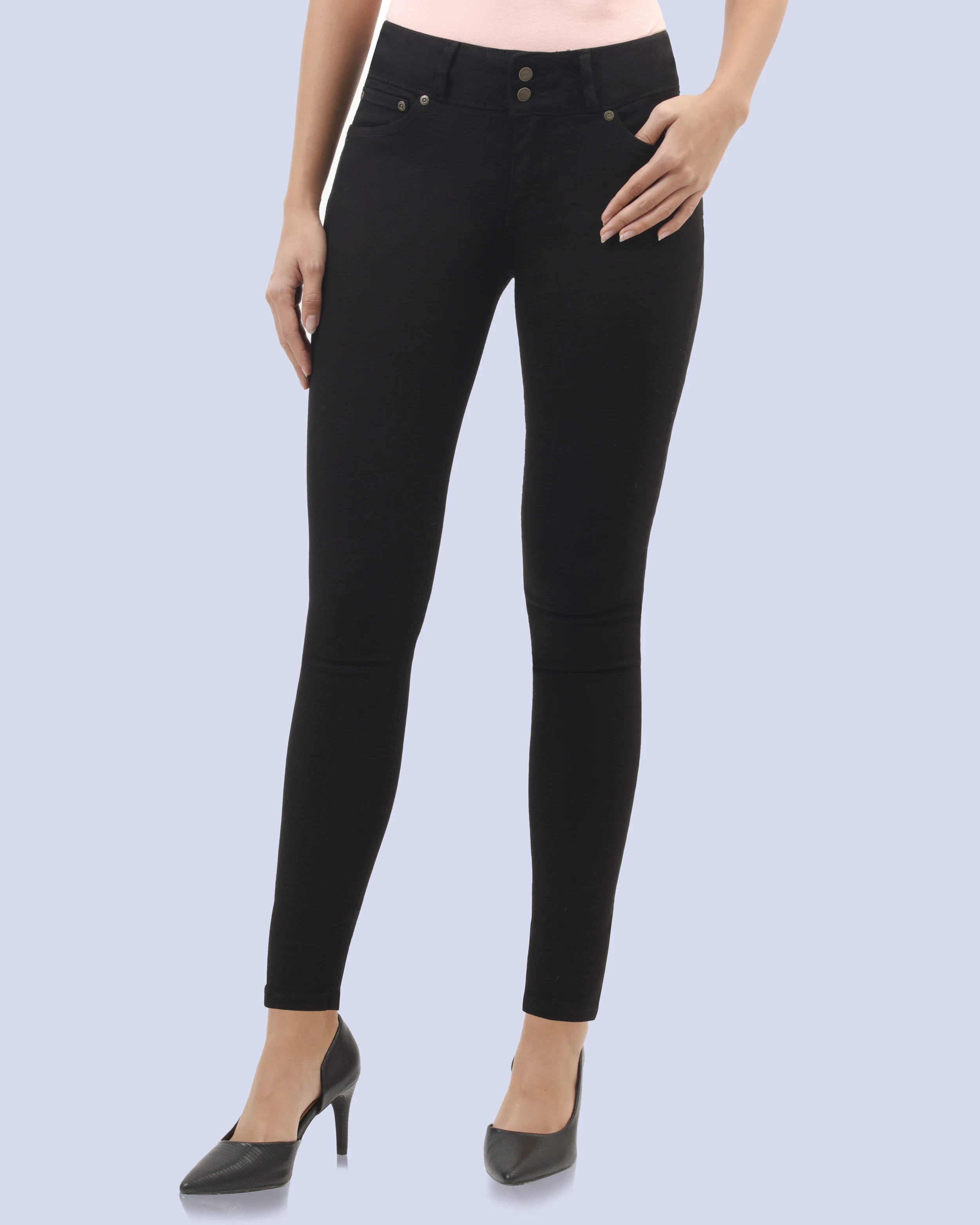 Jeans skinny levanta pompa sin bolsa 100 estilo corazón negro