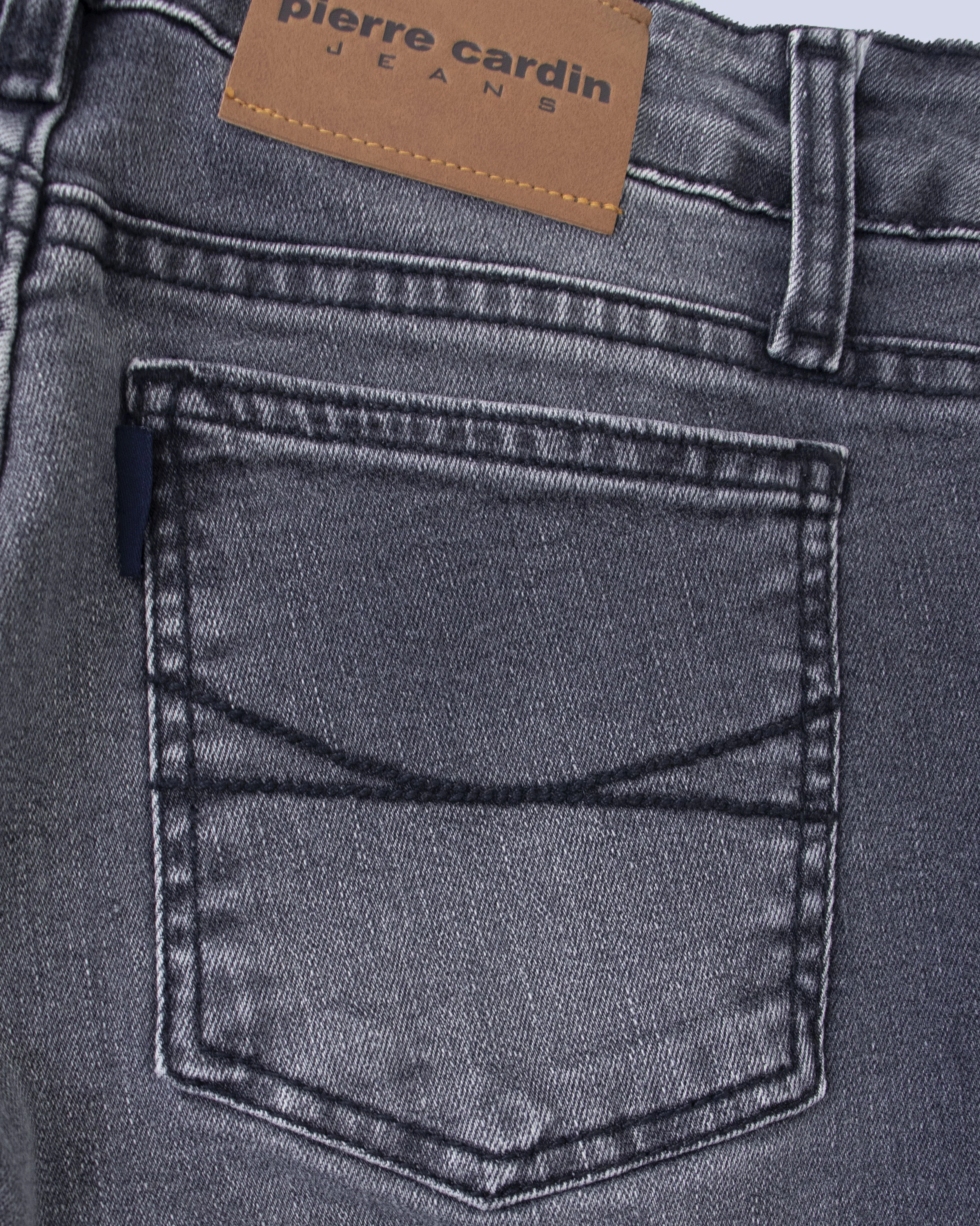 Jeans tiro alto con un botón estilo recto 421 gris