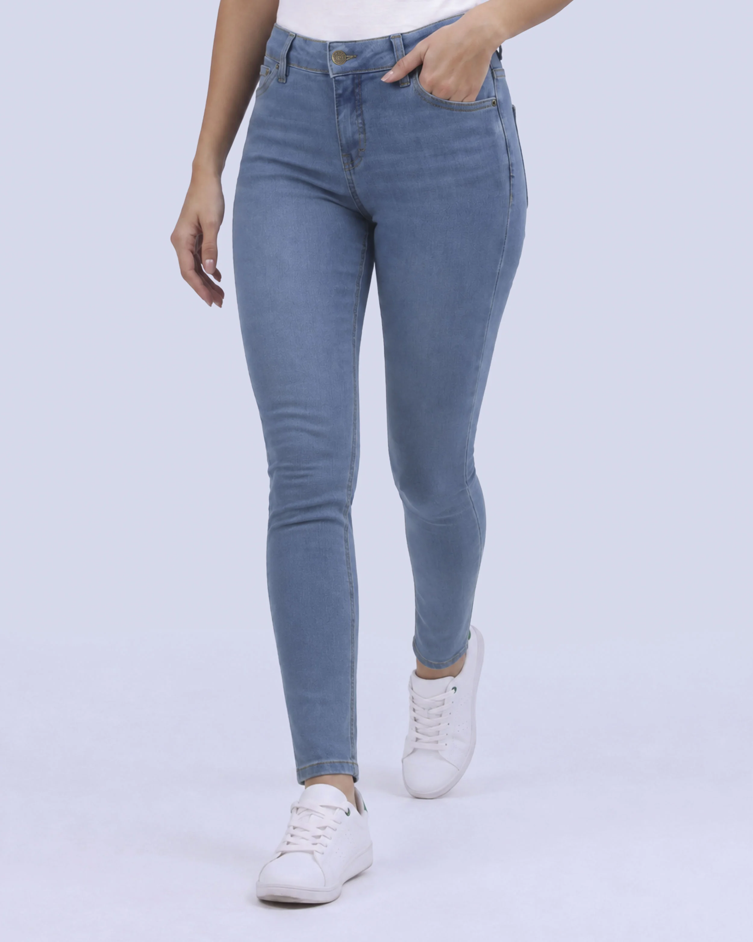 Jeans levanta pompa skinny tiro alto 451 azul claro