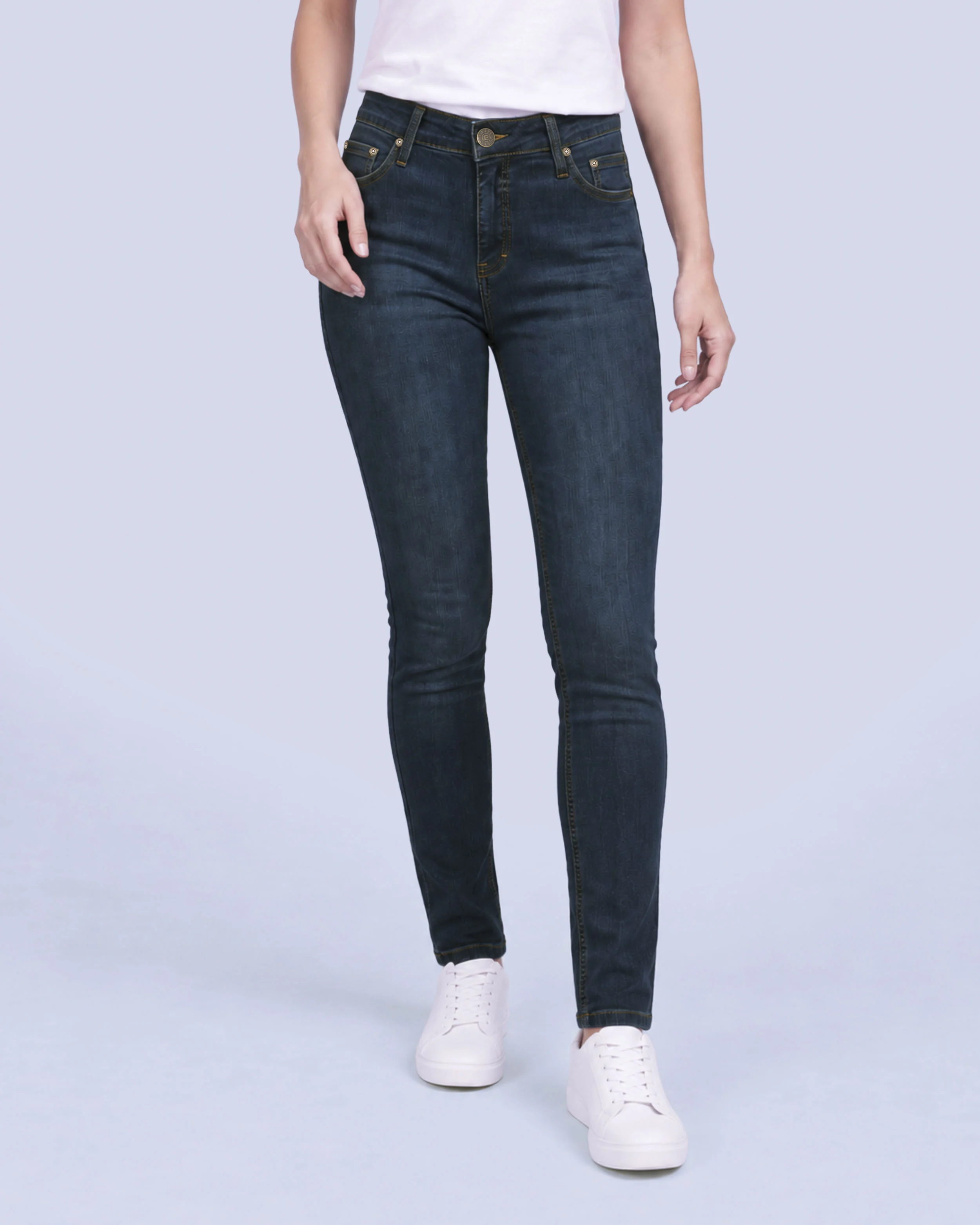 Jeans levanta pompa skinny tiro alto 451 azul oscuro