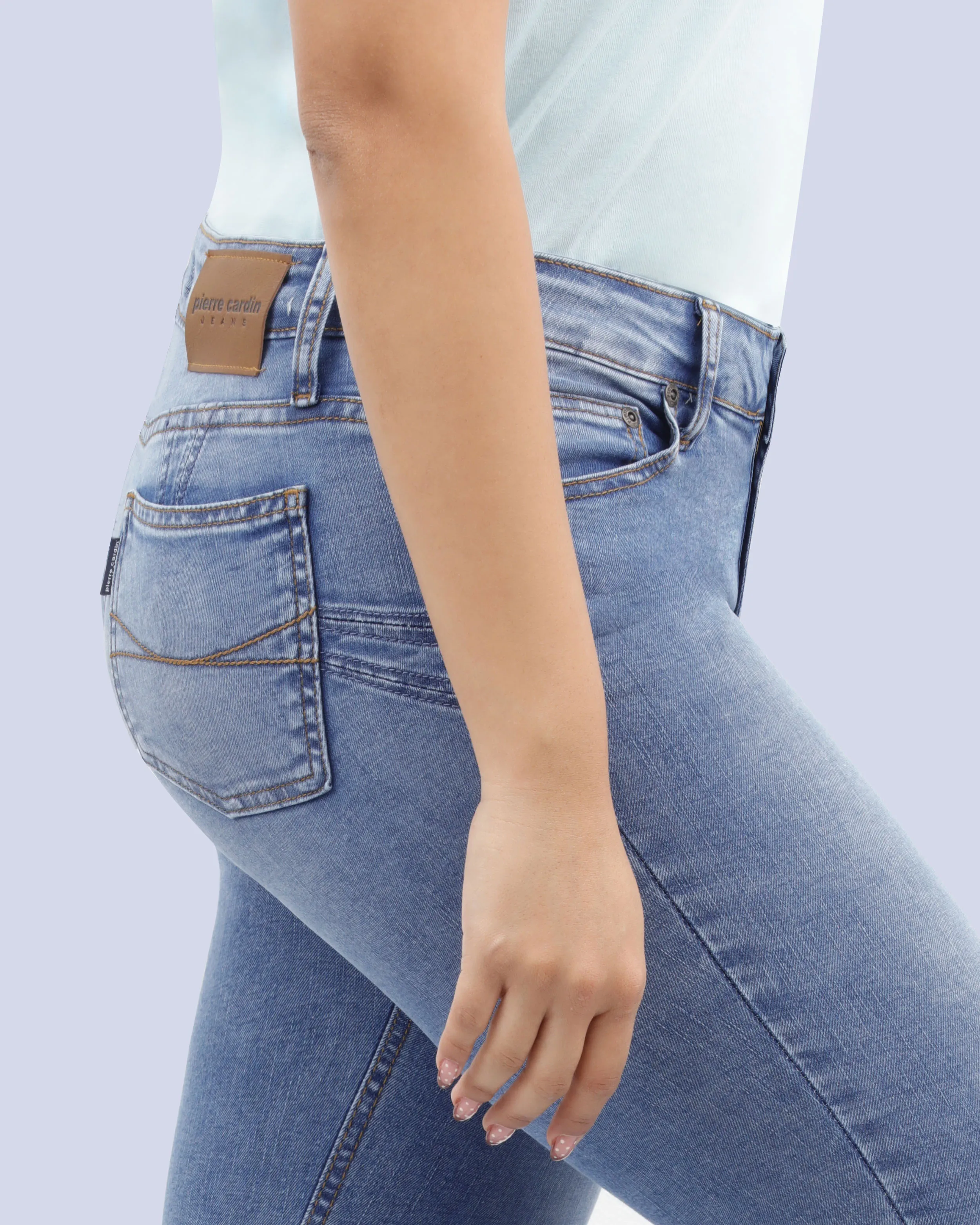 Jeans levanta pompa skinny tiro alto 451 celeste